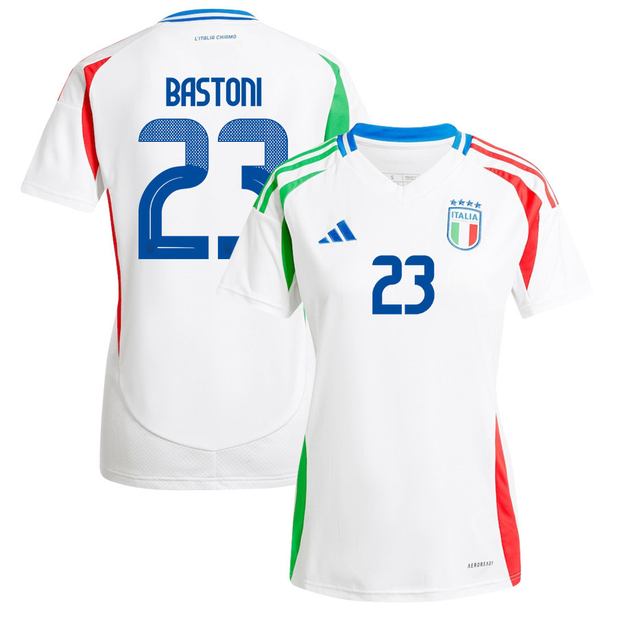 Alessandro Bastoni 23 Italy National Team 2024/25 Away Women Jersey - White