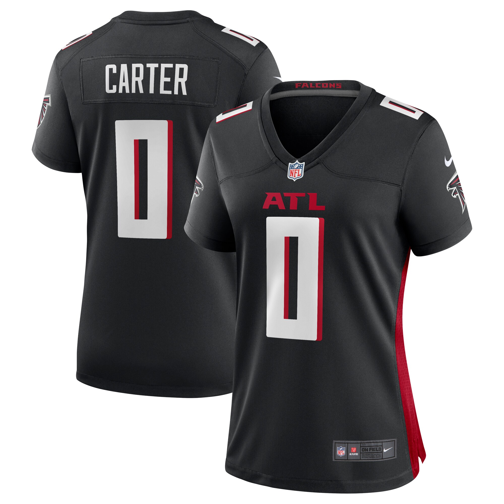 Lorenzo Carter Atlanta Falcons  Women's Game Player Jersey - Black