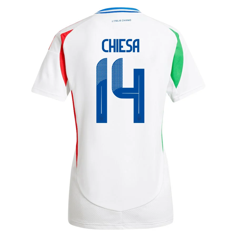 Federico Chiesa 14 Italy National Team 2024/25 Away Women Jersey - White
