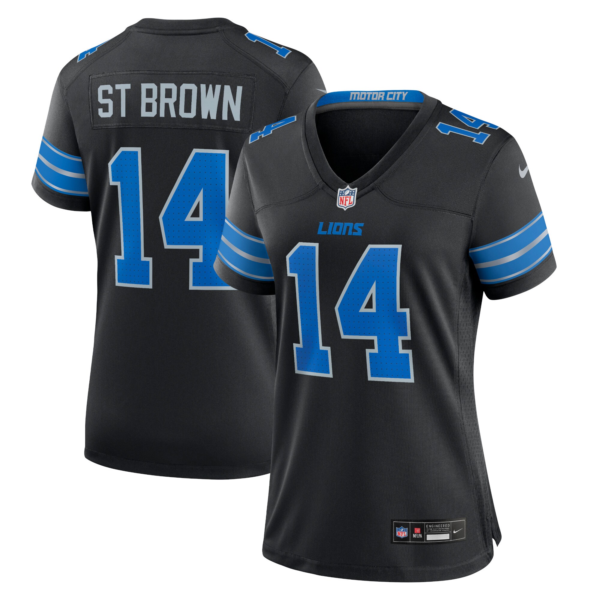 Amon-Ra St. Brown Detroit Lions  Women's 2nd Alternate Game Jersey - Black