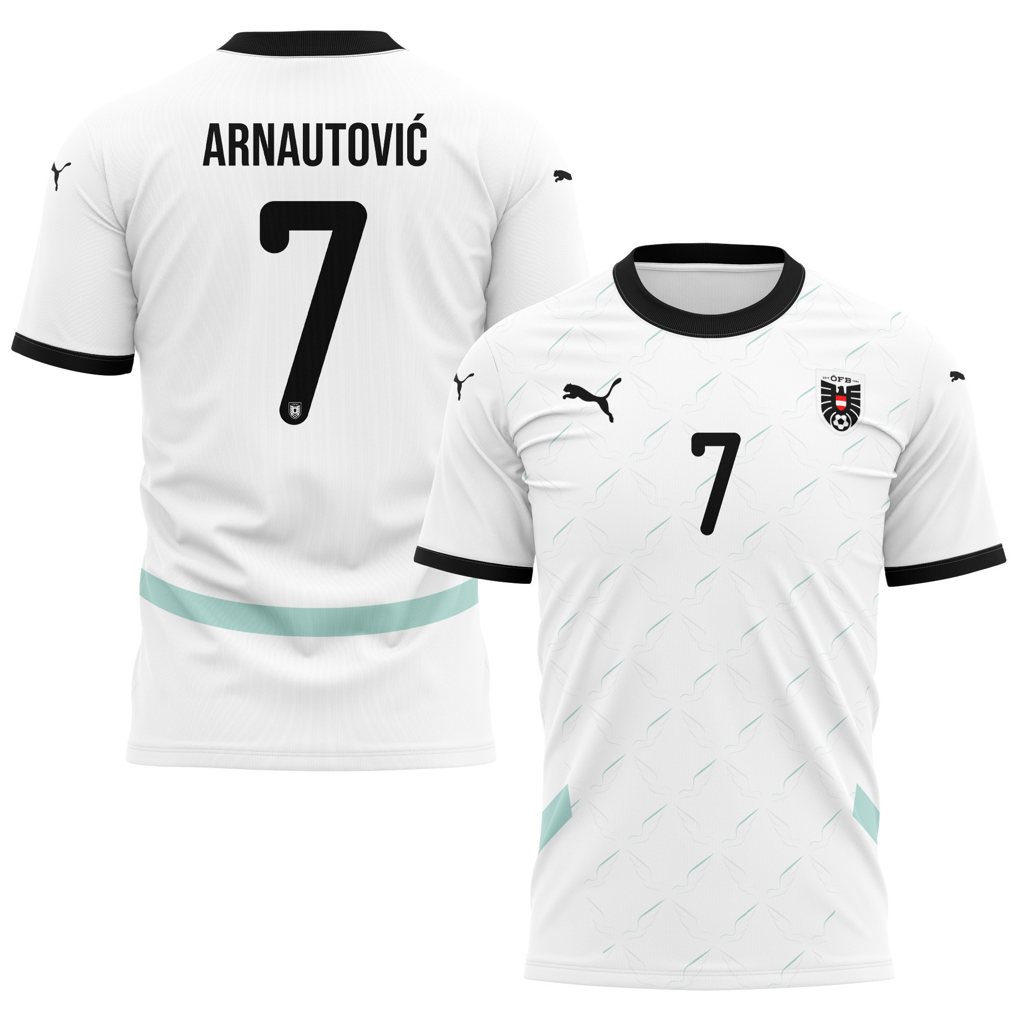 Marko Arnautović 7 Austria National Team 2024/25 Away Kits AOP T-shirt - White