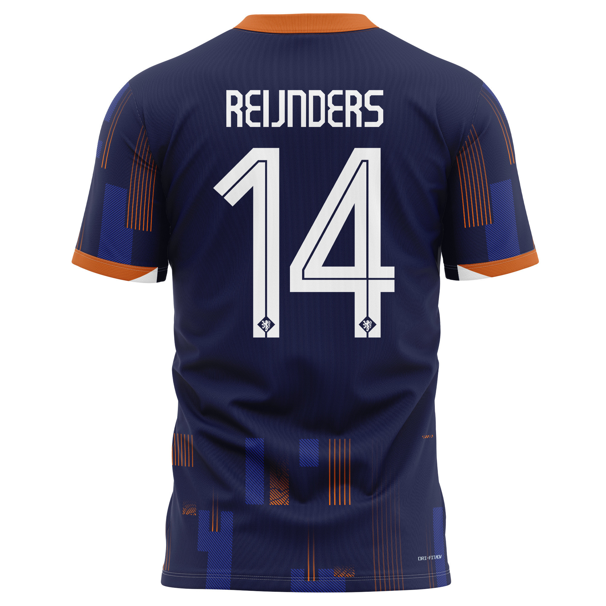 Tijjani Reijnders 14 Netherlands National Team 2024 Away Kits AOP T-shirt - Navy