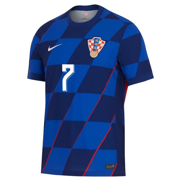 Lovro Majer 7 Croatia National Team 2024 Away Men Jersey - Blue