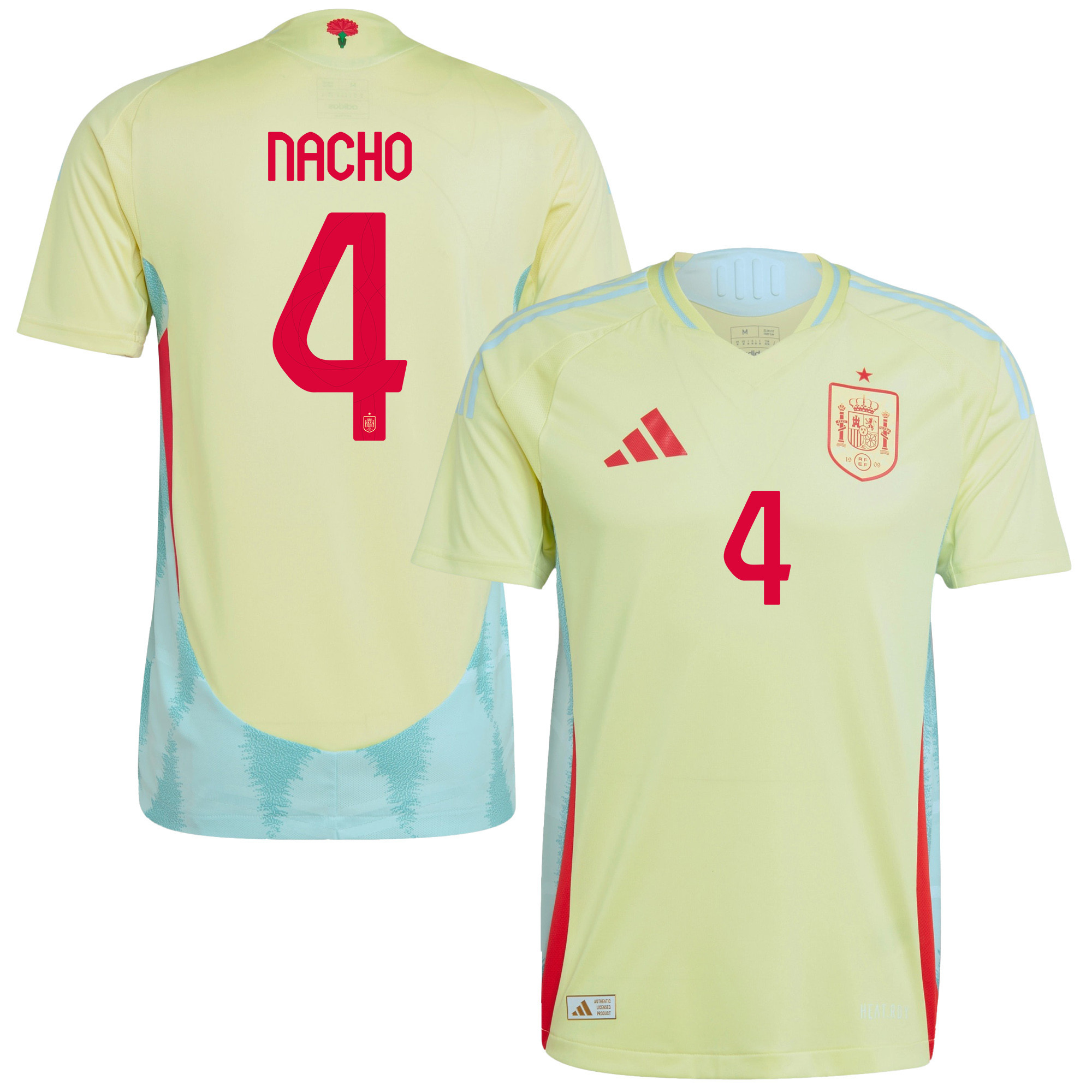 Nacho 4 Spain National Team 2024 Away Men Jersey - Yellow