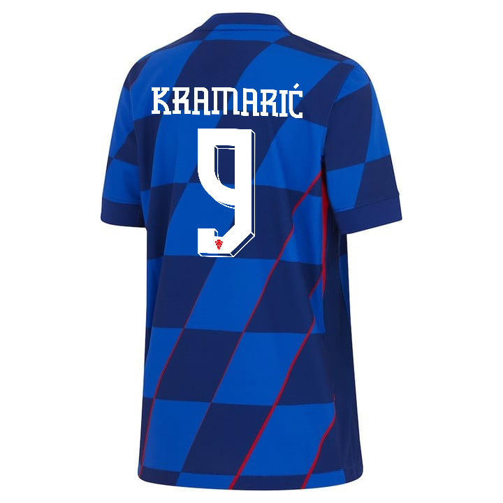 Andrej Kramarić 9 Croatia National Team 2024 Away YOUTH Jersey - Blue