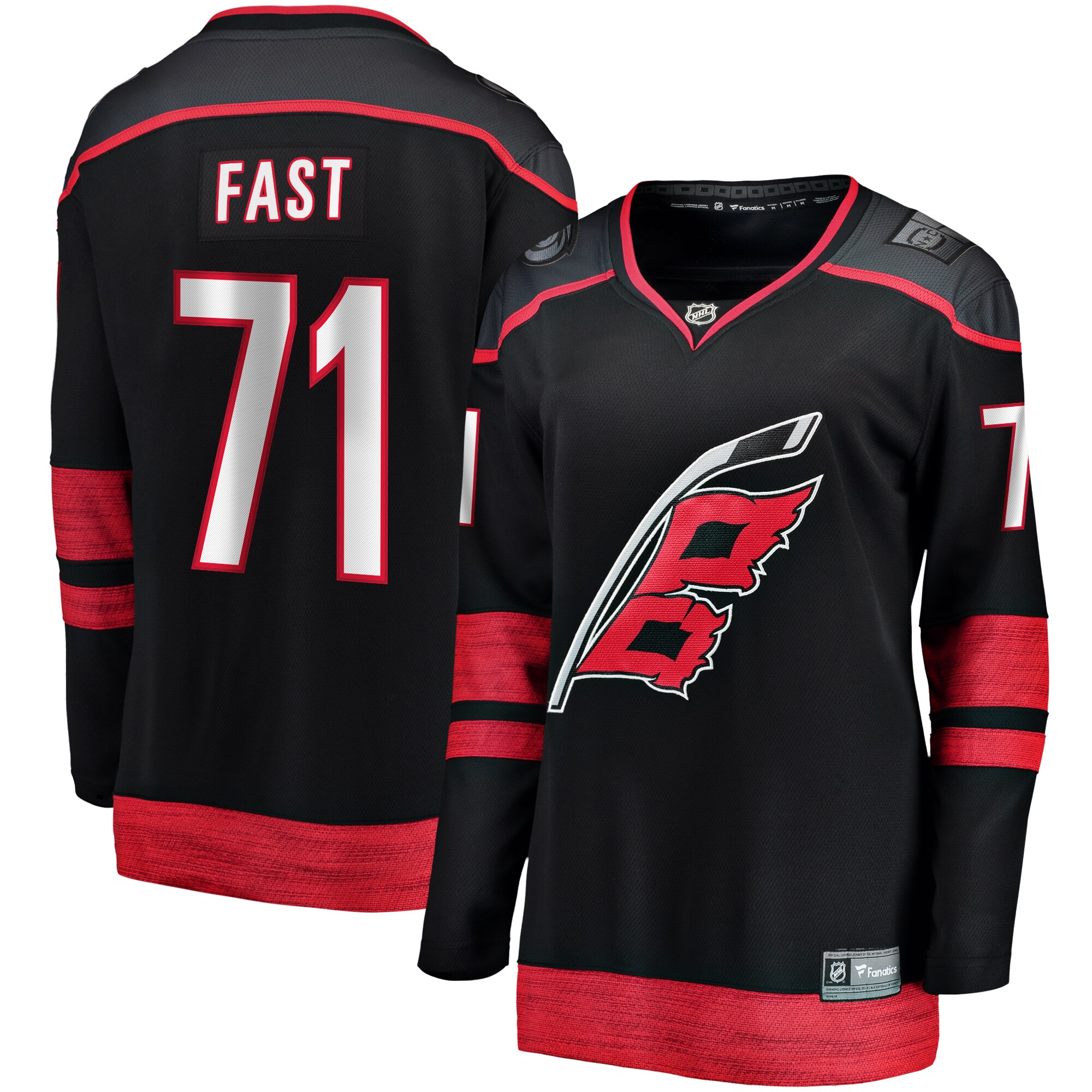Jesper Fast Carolina Hurricanes Fanatics Women's Home Breakaway Player Jersey - Black