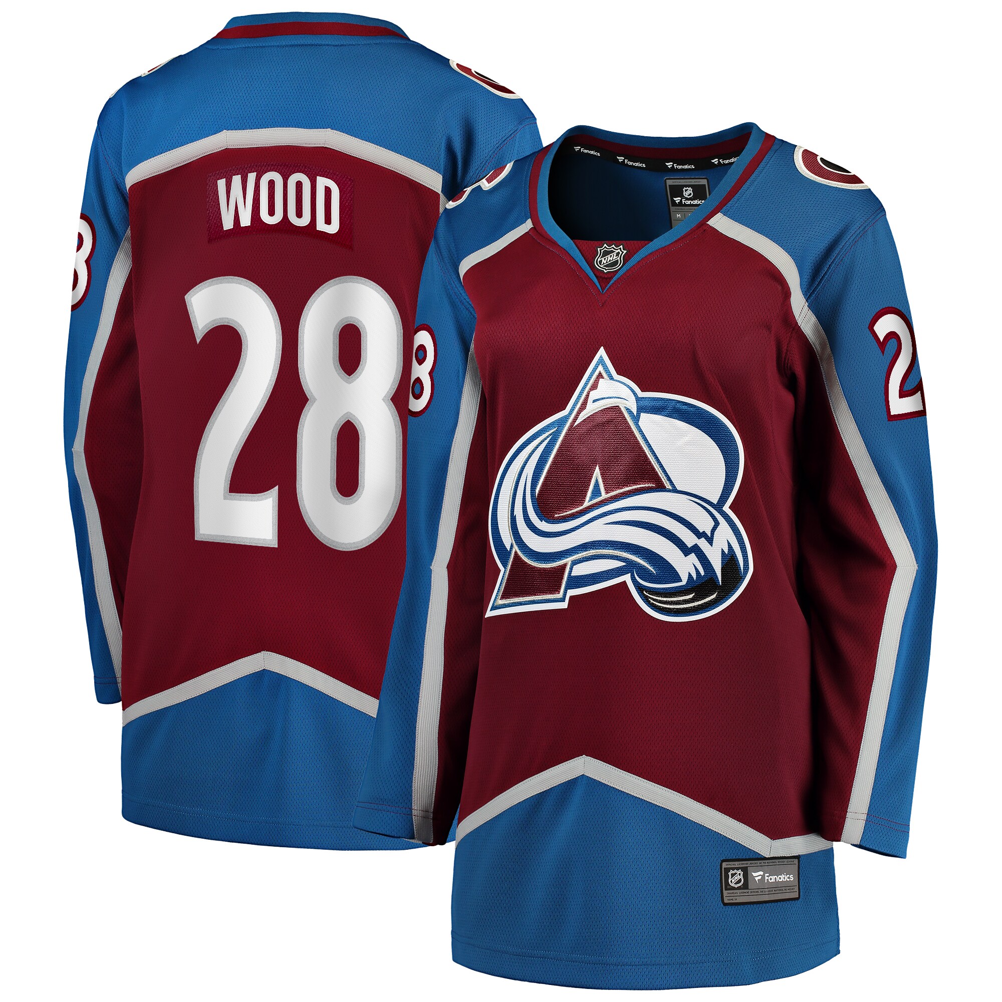 Miles Wood Colorado Avalanche Fanatics Women's Home Breakaway Player Jersey - Maroon