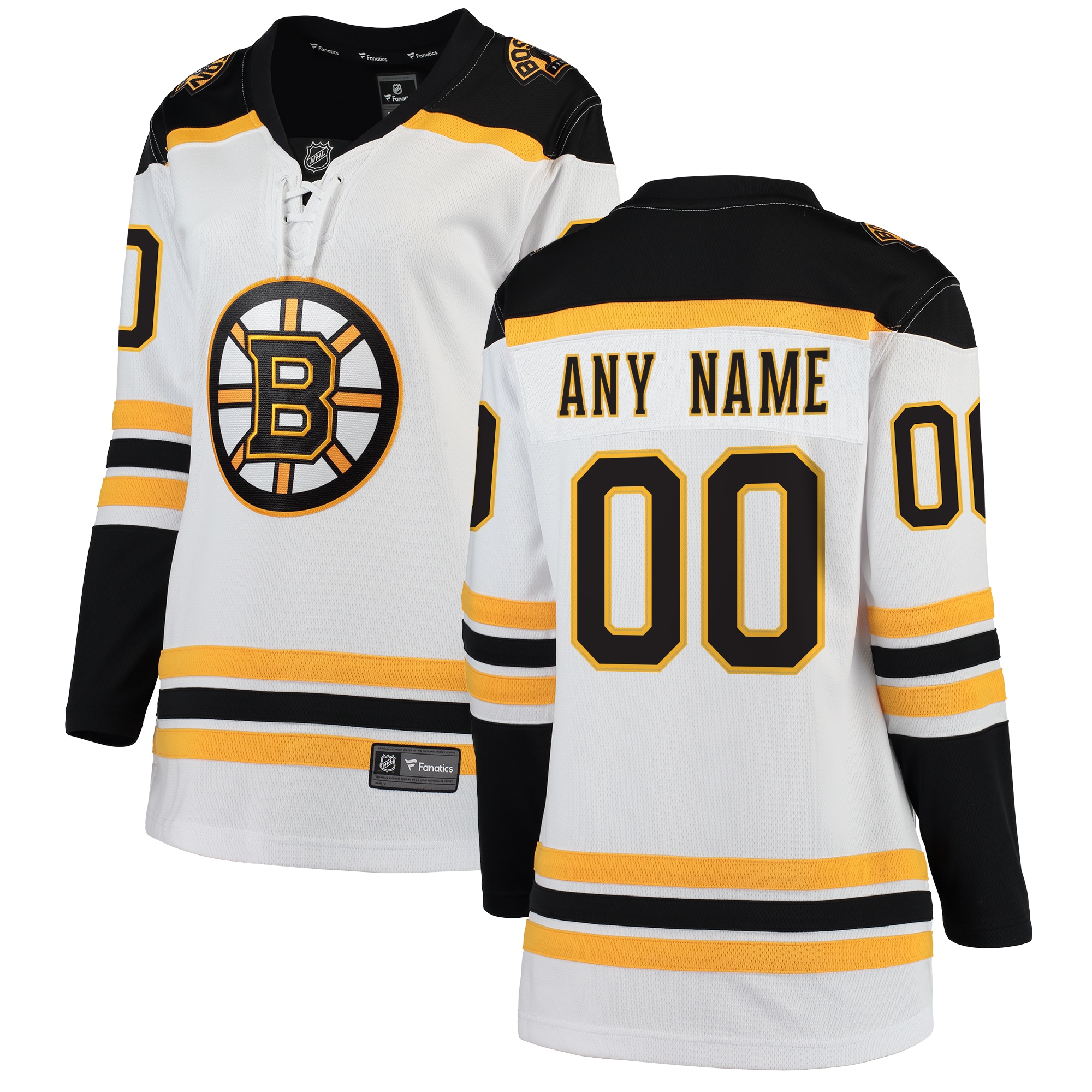 Boston Bruins Fanatics Women's Away Breakaway Custom Jersey - White