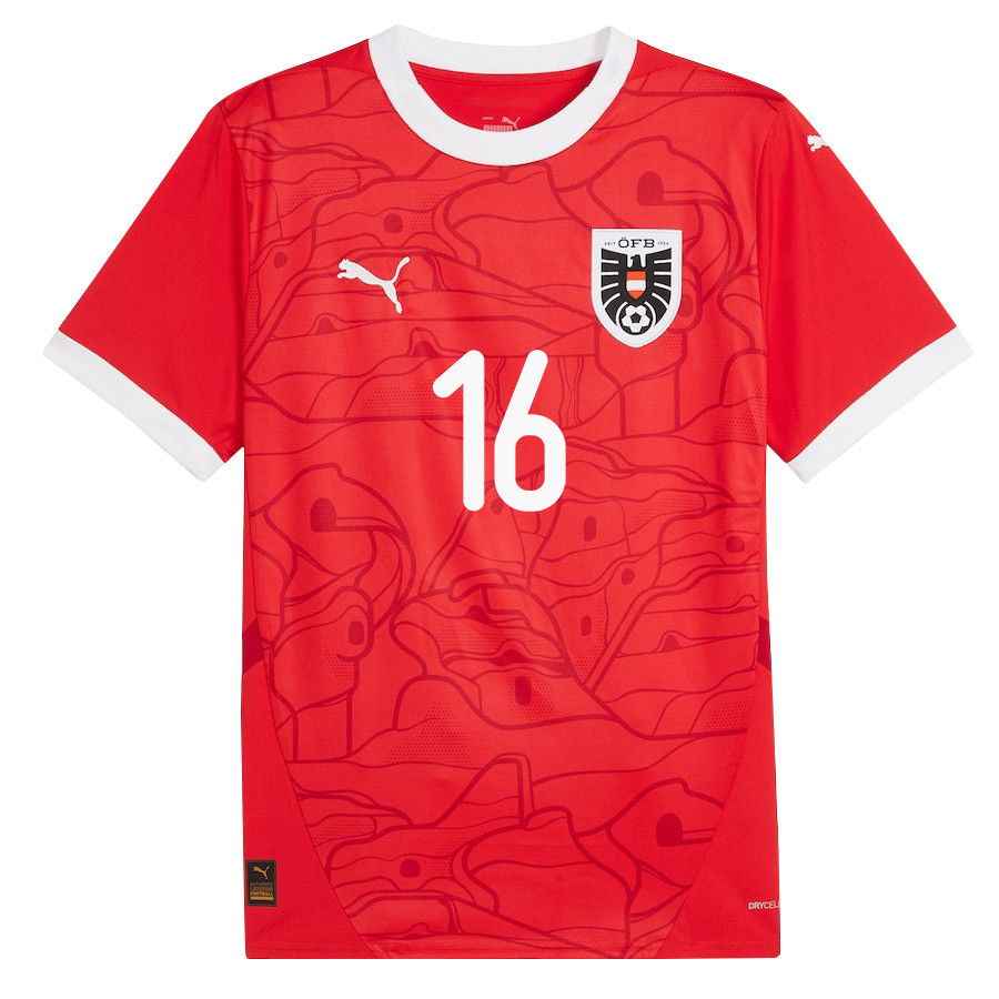 Phillipp Mwene 16 Austria National Team 2024/25 Home Men Jersey - Red
