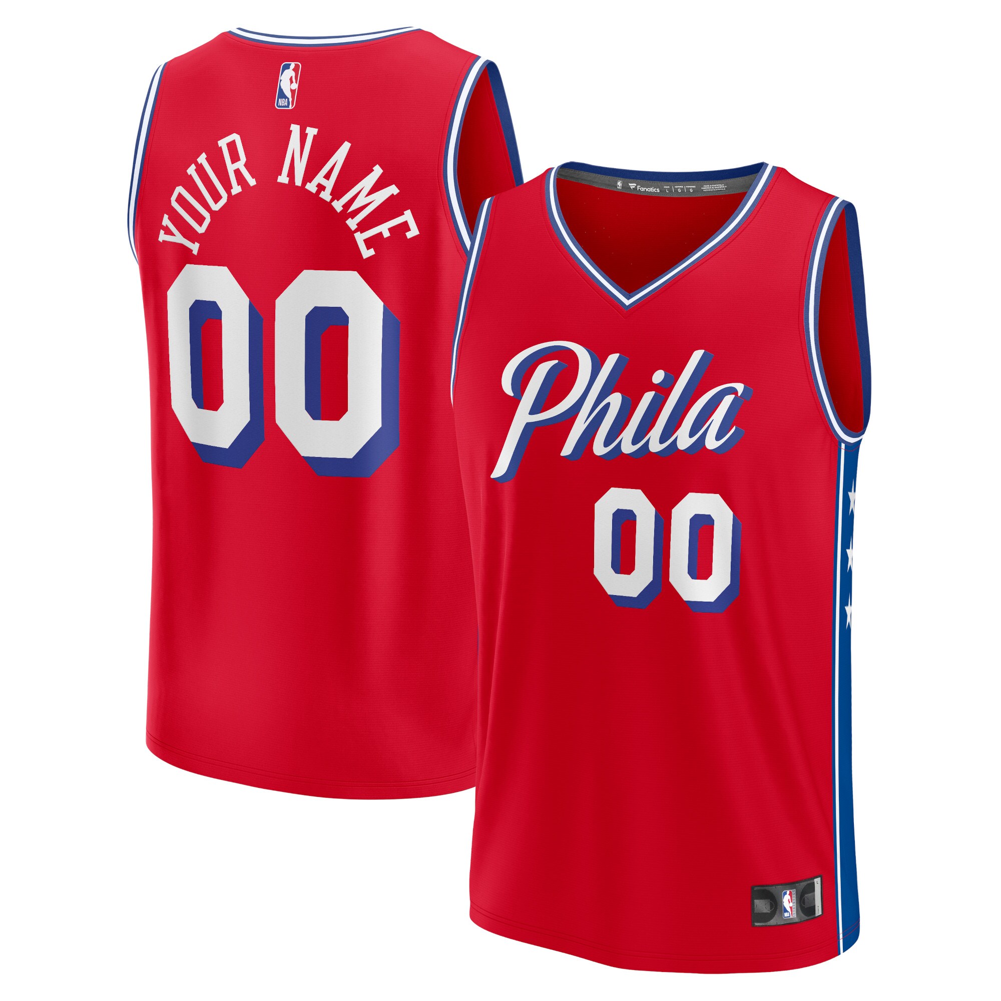 Philadelphia 76ers Fanatics Fast Break Custom Jersey - Red - Statement Edition