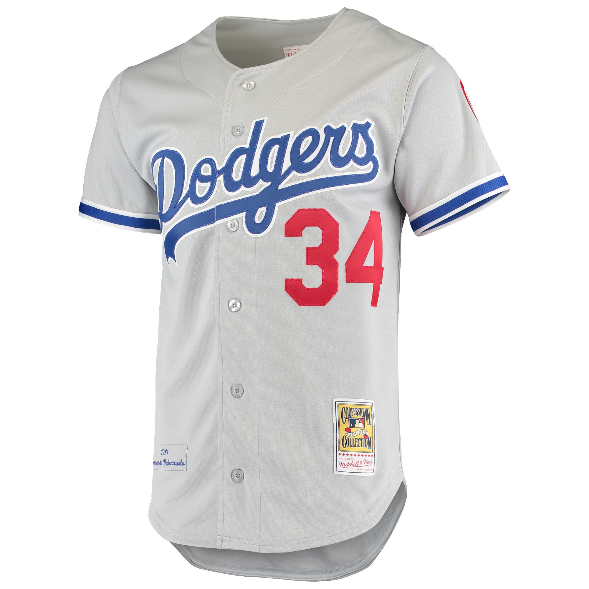 Fernando Valenzuela Los Angeles Dodgers Mitchell & Ness Road 1981 Cooperstown Collection Authentic Jersey - Gray