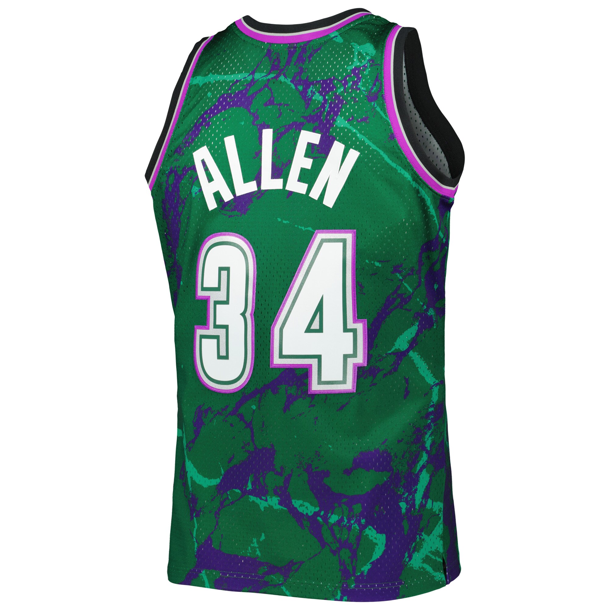 Ray Allen Milwaukee Bucks Mitchell & Ness 1996\/97 Hardwood Classics Marble Swingman Jersey - Green