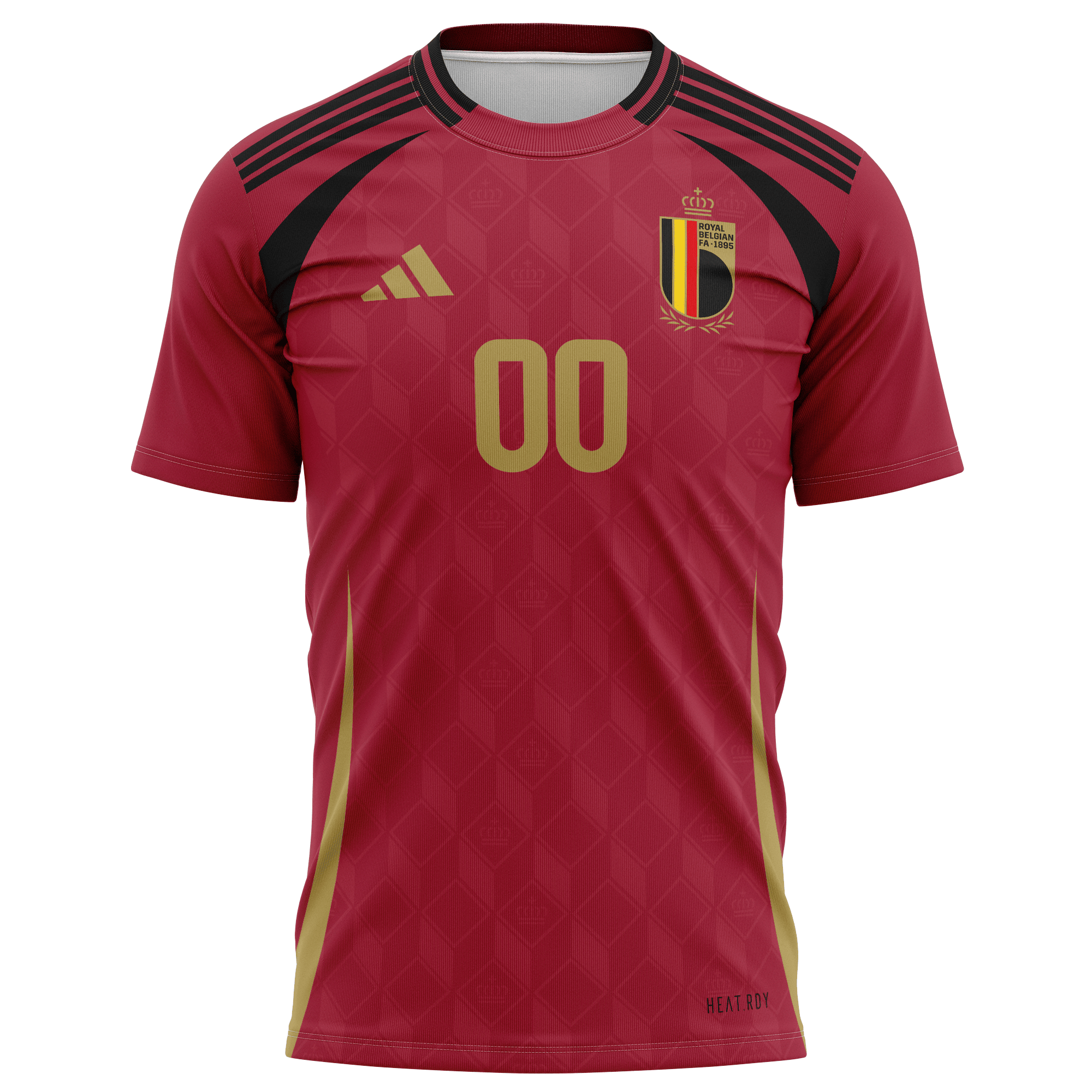 Belgium National Team 2024 Home Kits Custom AOP T-shirt - Burgundy