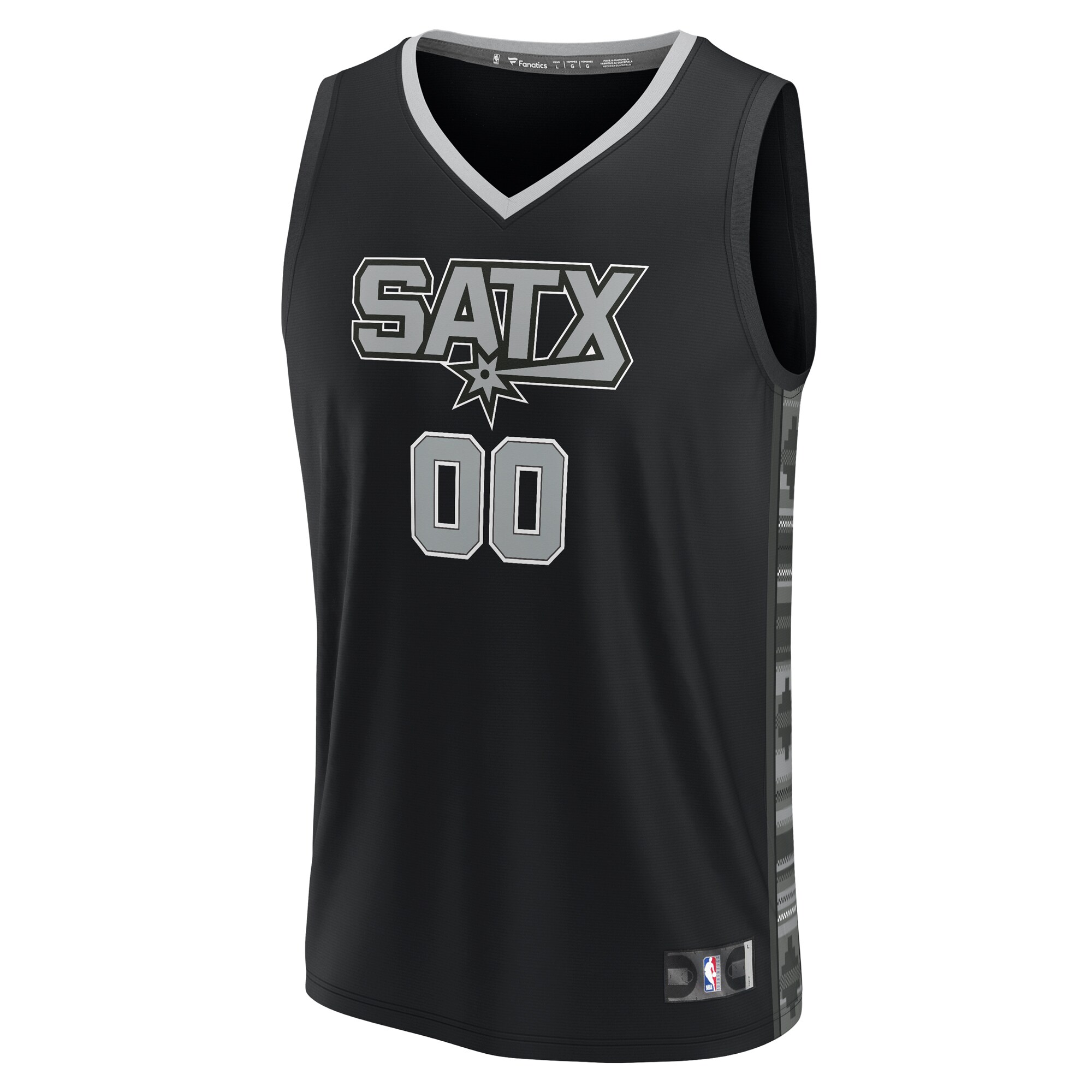 San Antonio Spurs Fanatics  Fast Break Custom Replica Jersey - Black - Statement Edition