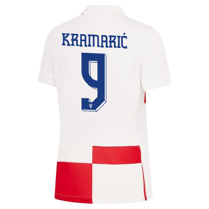 Andrej Kramarić 9 Croatia National Team 2024 Home WOMEN Jersey - White