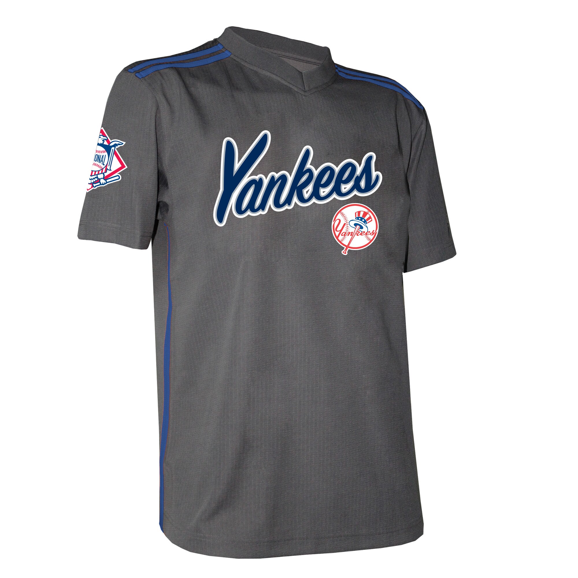 New York Yankees Stitches Youth Team V-Neck Jersey - Charcoal