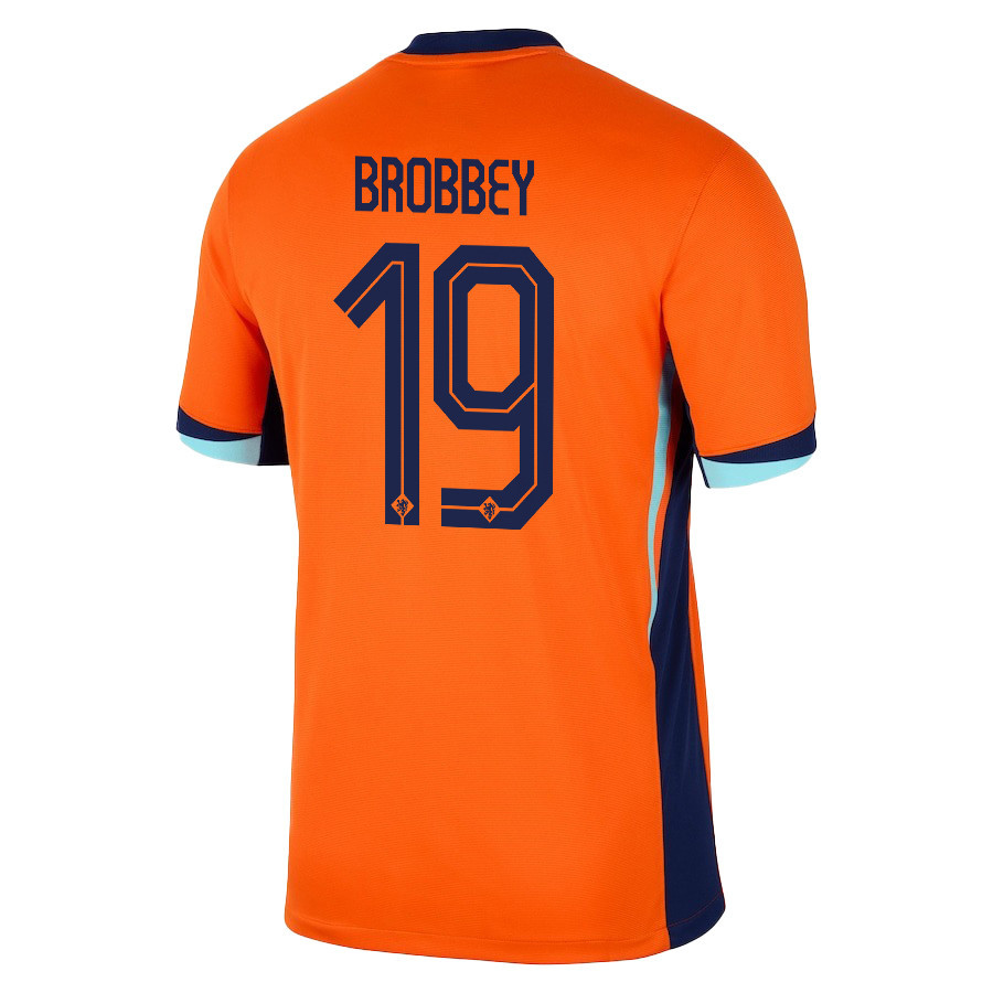 Brian Brobbey 19 Netherlands National Team 2024/25 Home Men Jersey - Orange