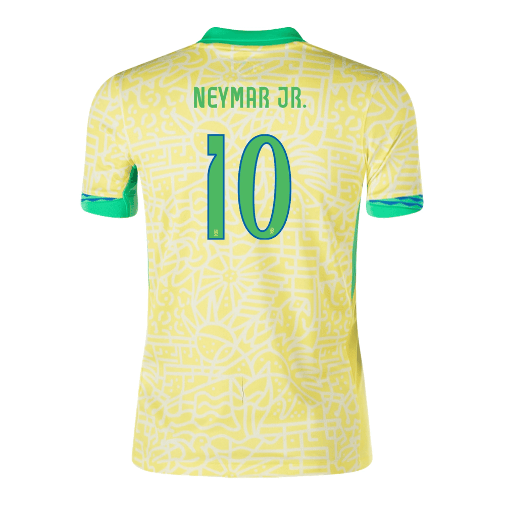 Neymar Jr. 10 Brazil National Team 2024 Home Stadium YOUTH Jersey - Yellow