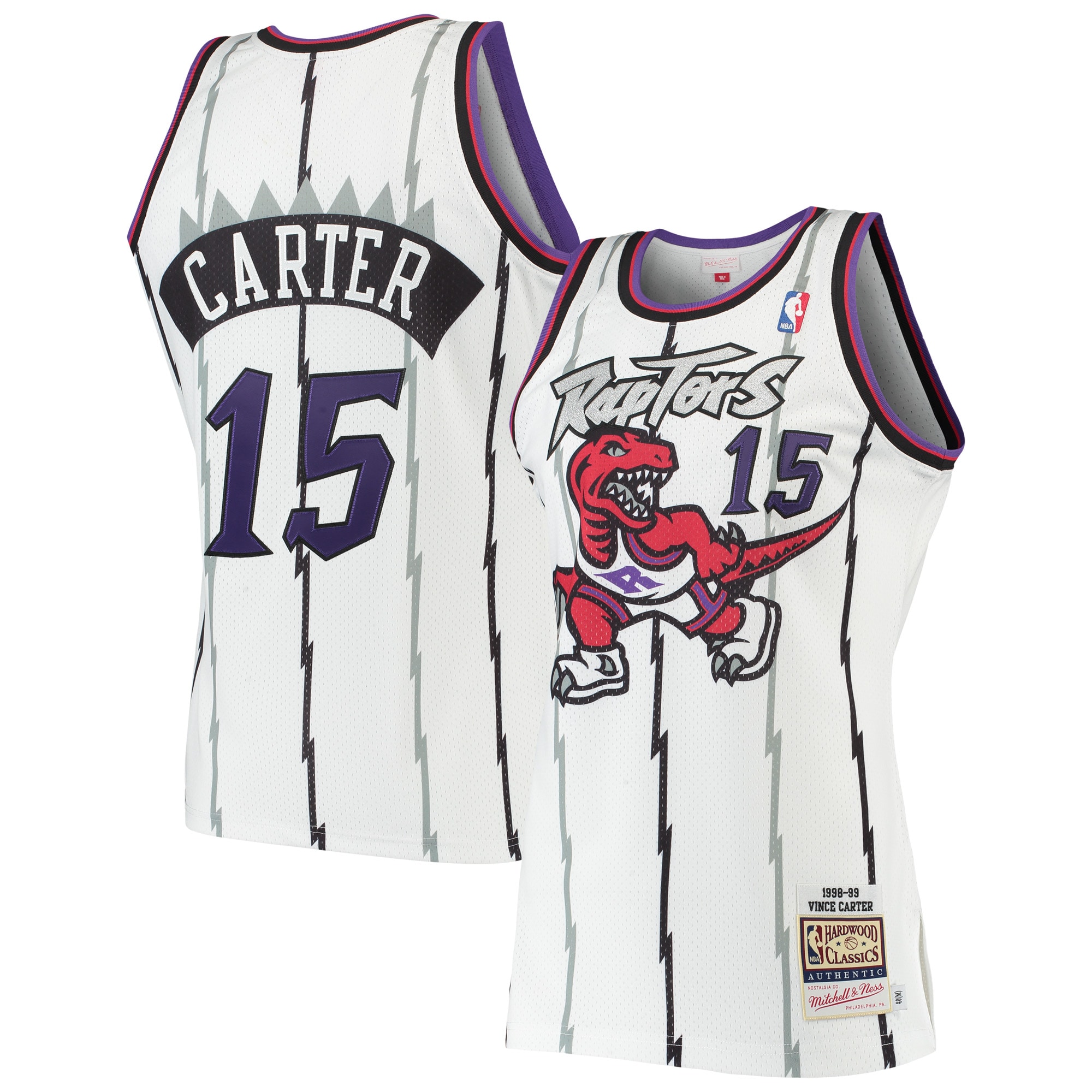 Vince Carter Toronto Raptors Mitchell & Ness 1998\/99 Hardwood Classics Authentic Jersey - White