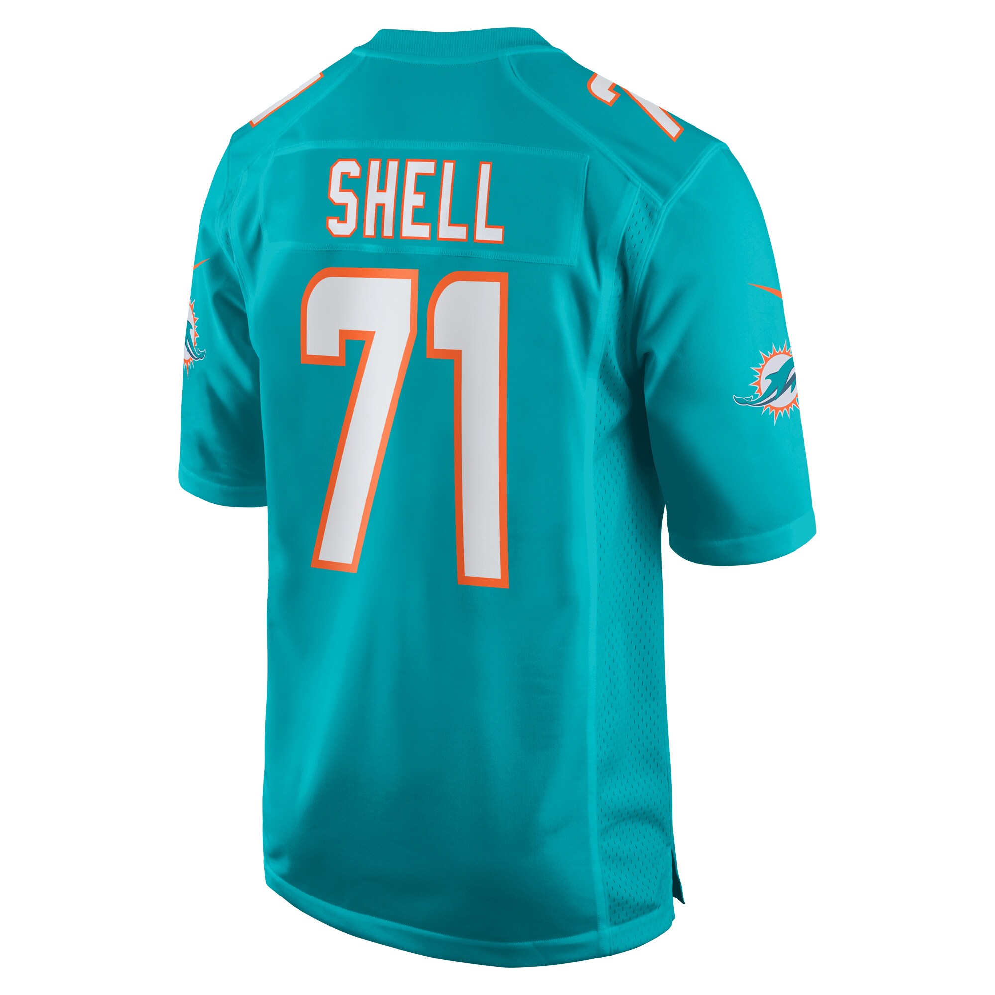 Brandon Shell Miami Dolphins  Home Game Player Jersey - Aqua