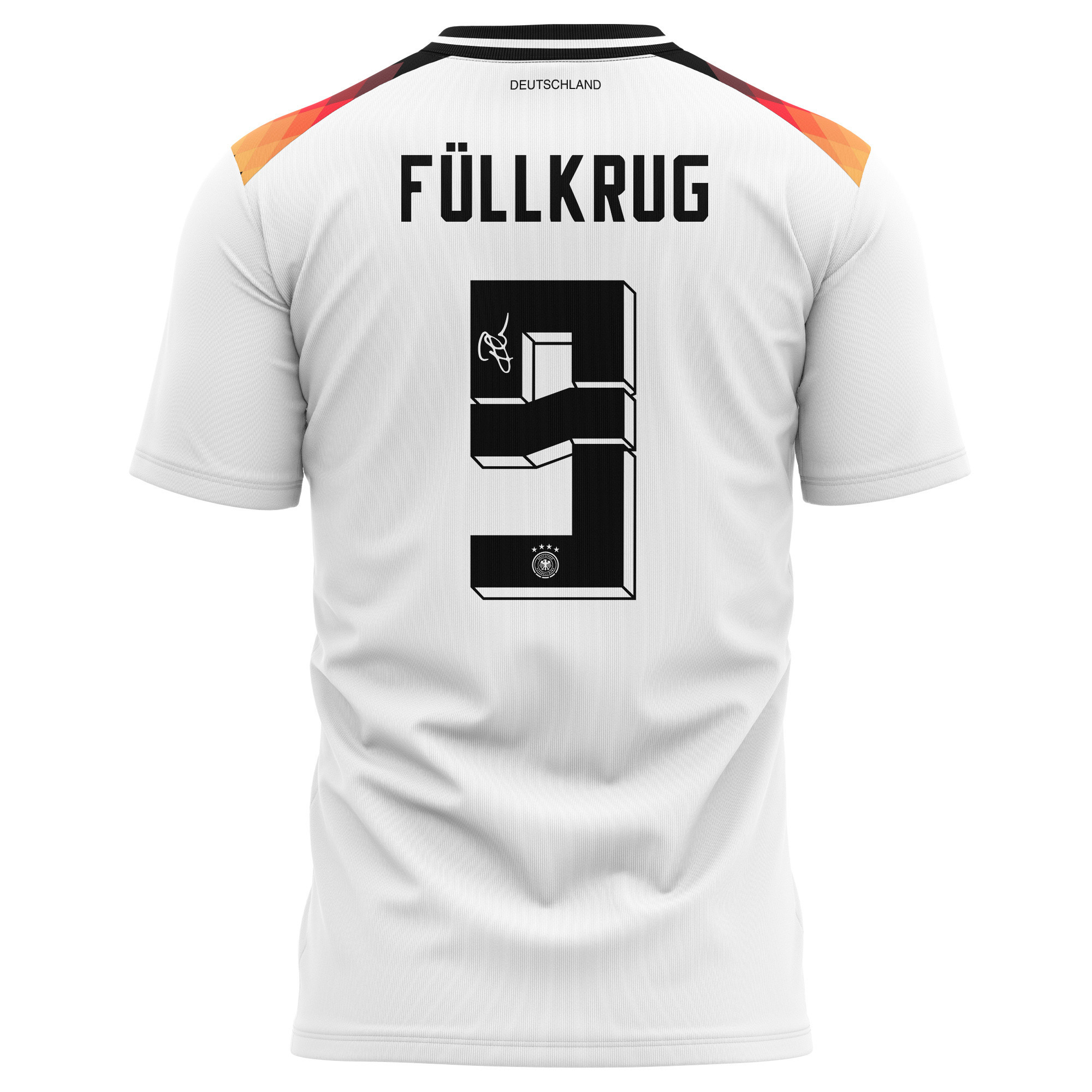 Niclas Füllkrug 9 Signed Germany National Team 2024 Home Kits AOP T-shirt Autographed- White