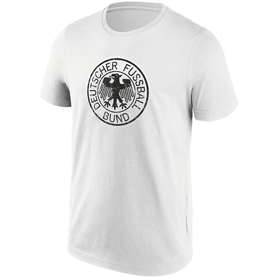 Germany National Team Distressed Retro Logo Graphic T-Shirt - White