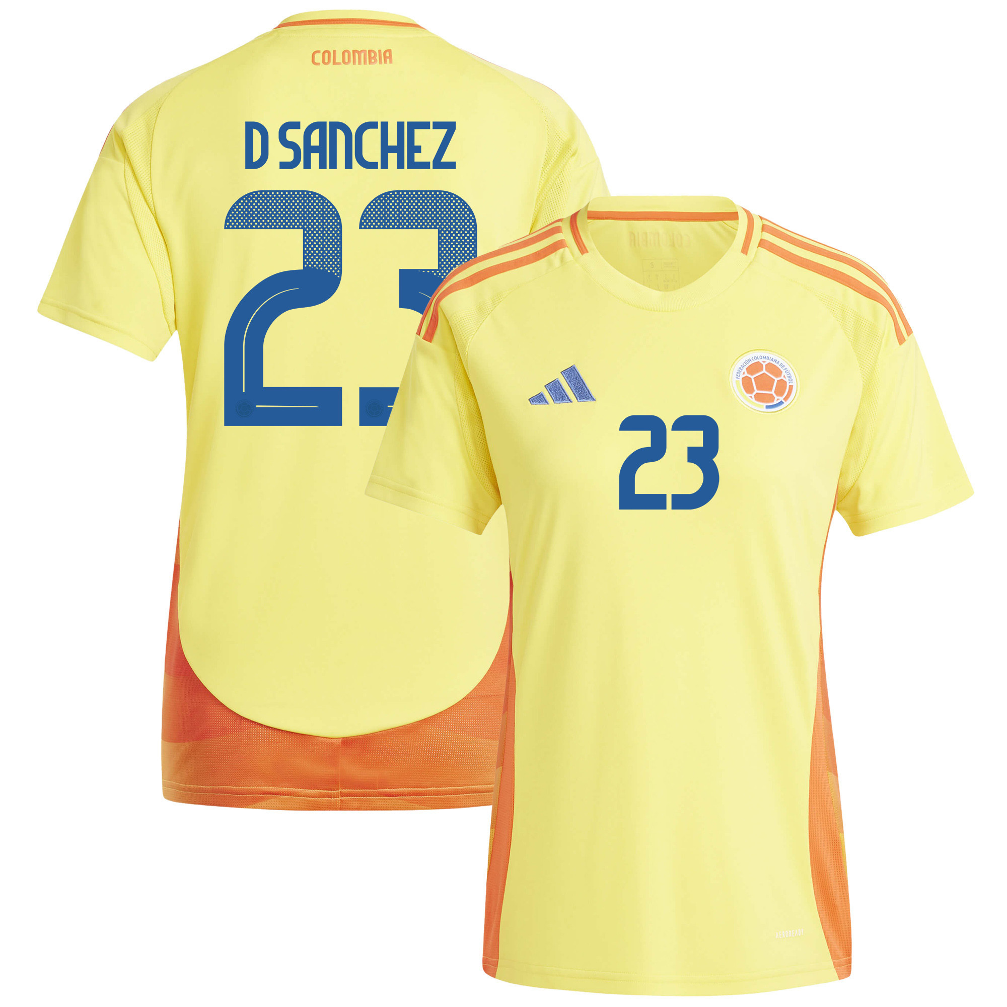 Davinson Sánchez 23 Colombia National Team 2024/25 Home Women Jersey - Yellow
