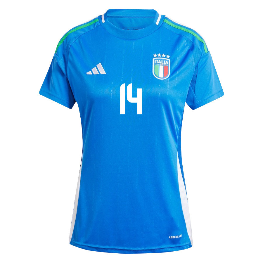 Federico Chiesa 14 Italy National Team 2024/25 Home Women Jersey - Blue