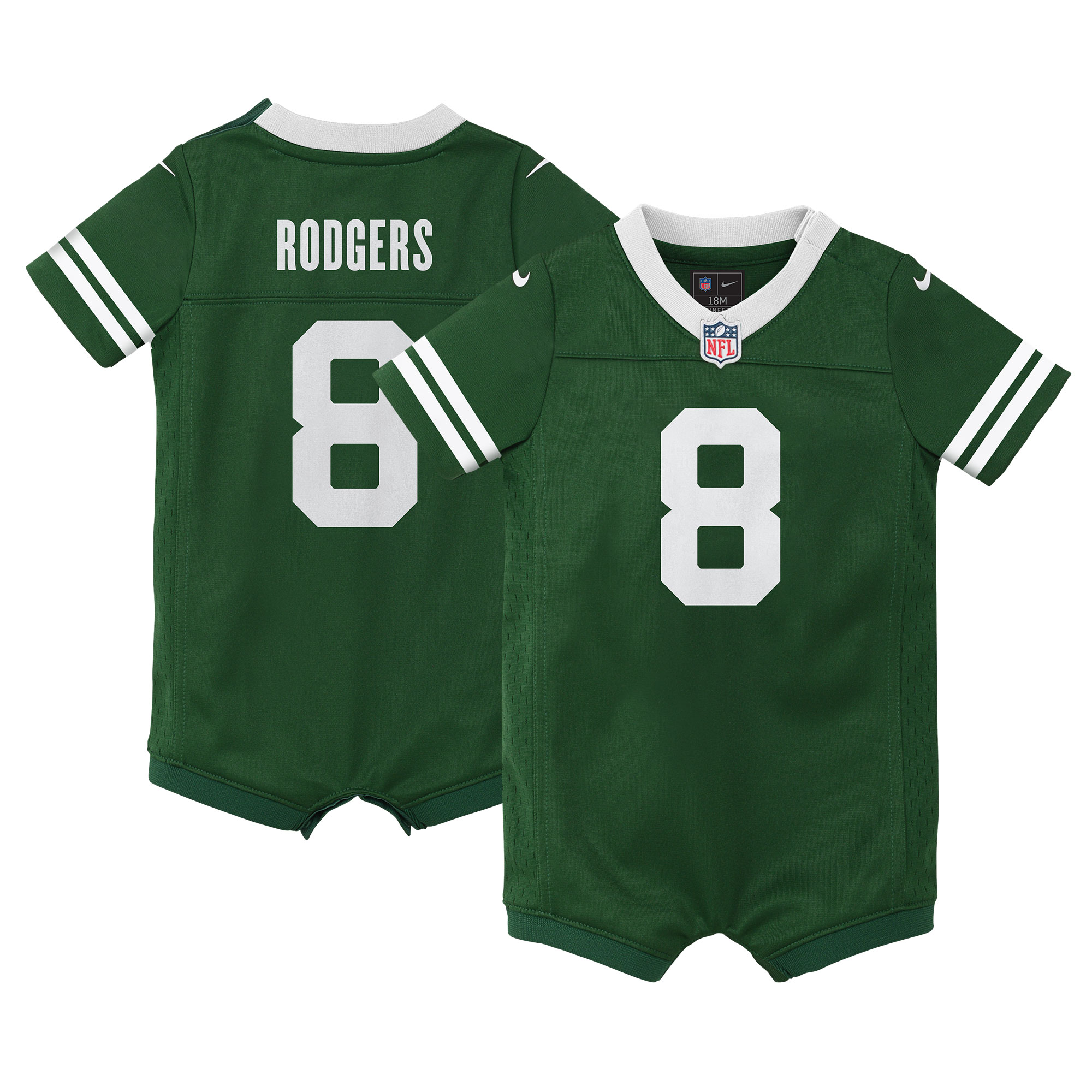 Aaron Rodgers New York Jets  Newborn & Infant Game Romper Jersey - Legacy Green