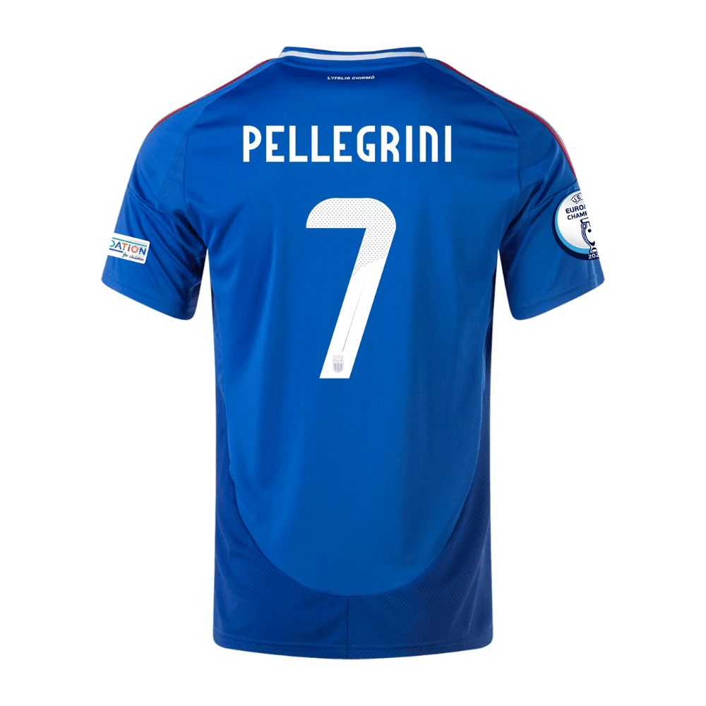 Lorenzo Pellegrini 7 Italy National Team 2024 Home Men Jersey - Blue