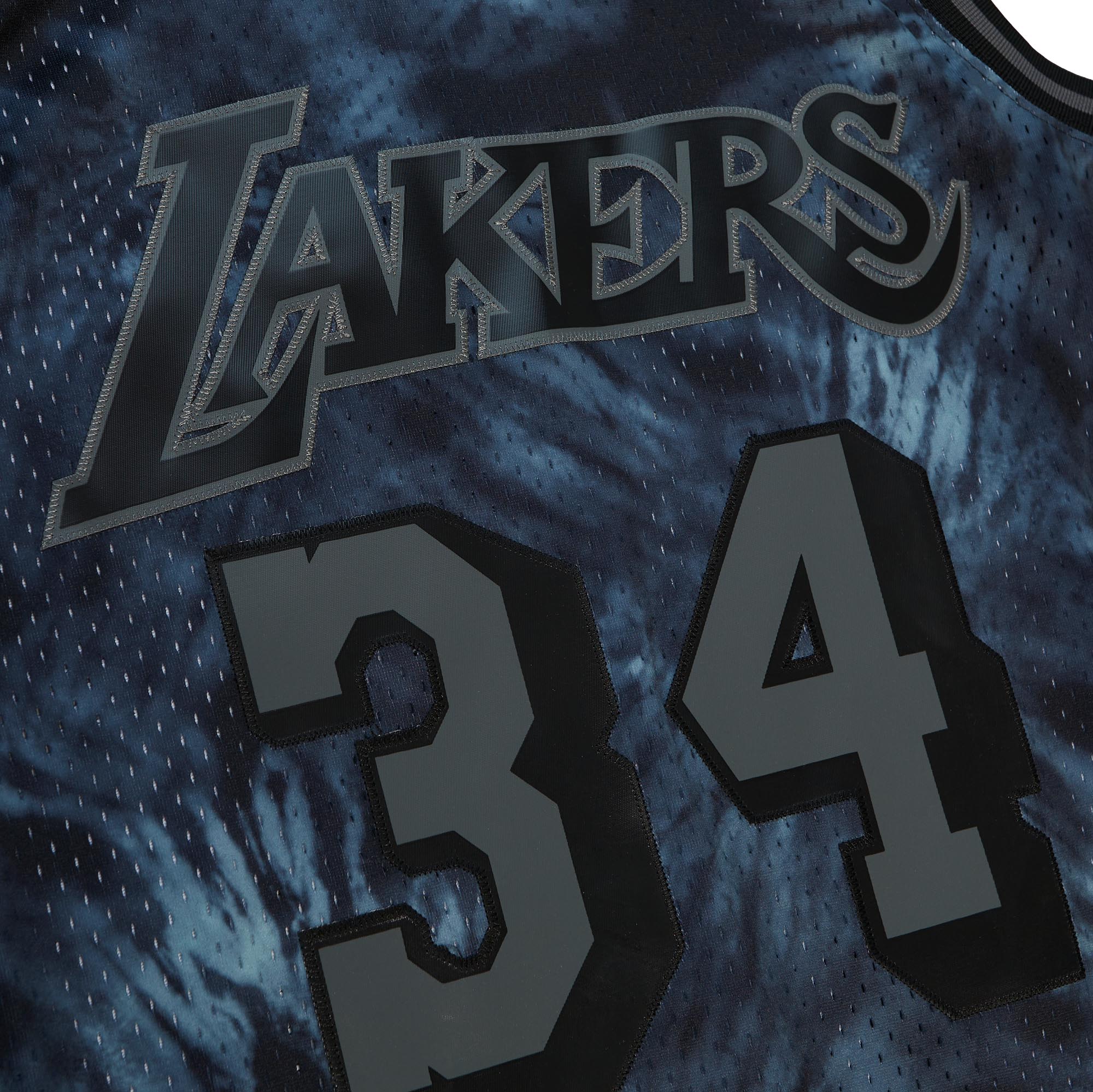 Shaquille O'Neal Los Angeles Lakers Mitchell & Ness Hardwood Classics 1996\/97 Tie-Dye Swingman Jersey - Black