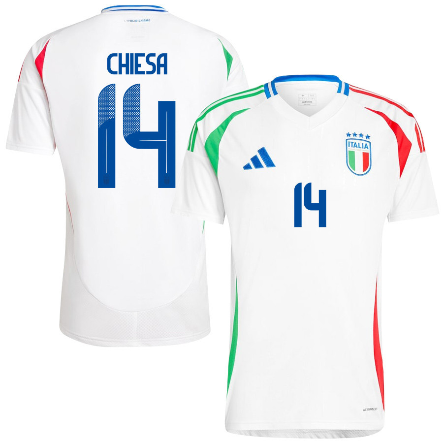 Federico Chiesa 14 Italy National Team 2024/25 Away Men Jersey - White