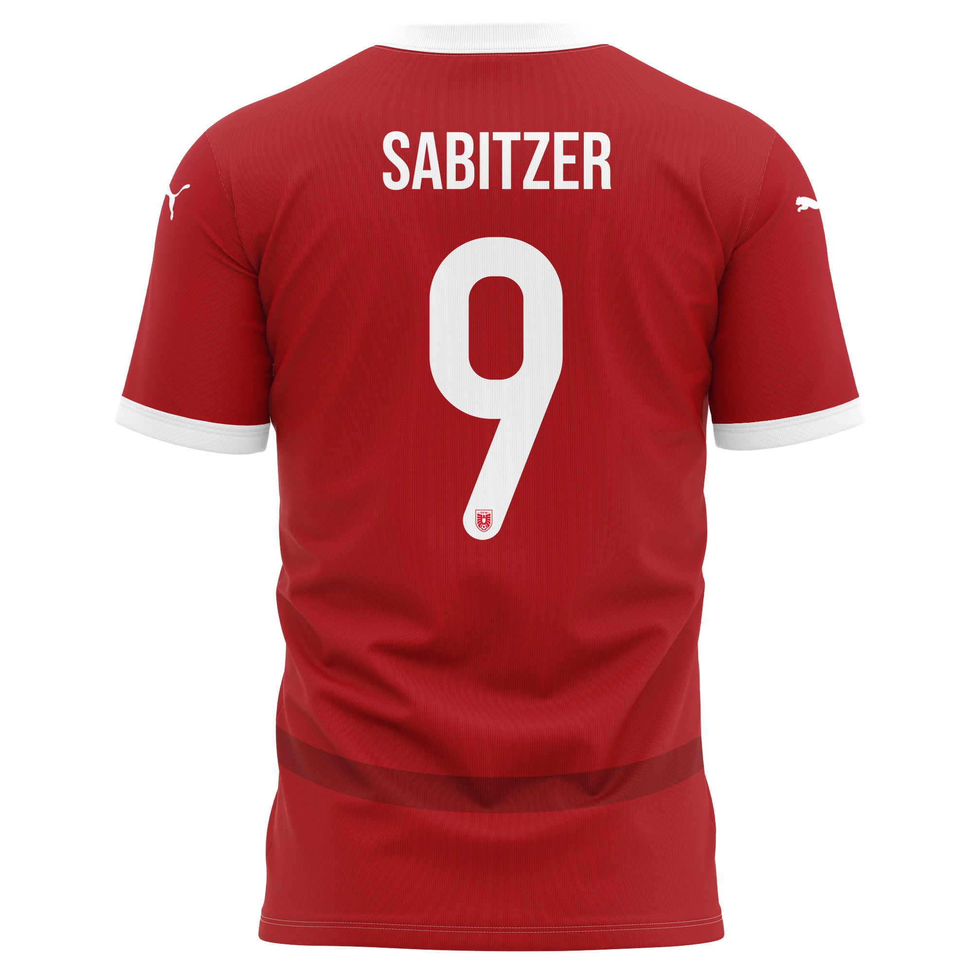 Marcel Sabitzer 9 Austria National Team 2024/25 Home Kits AOP T-shirt - Red