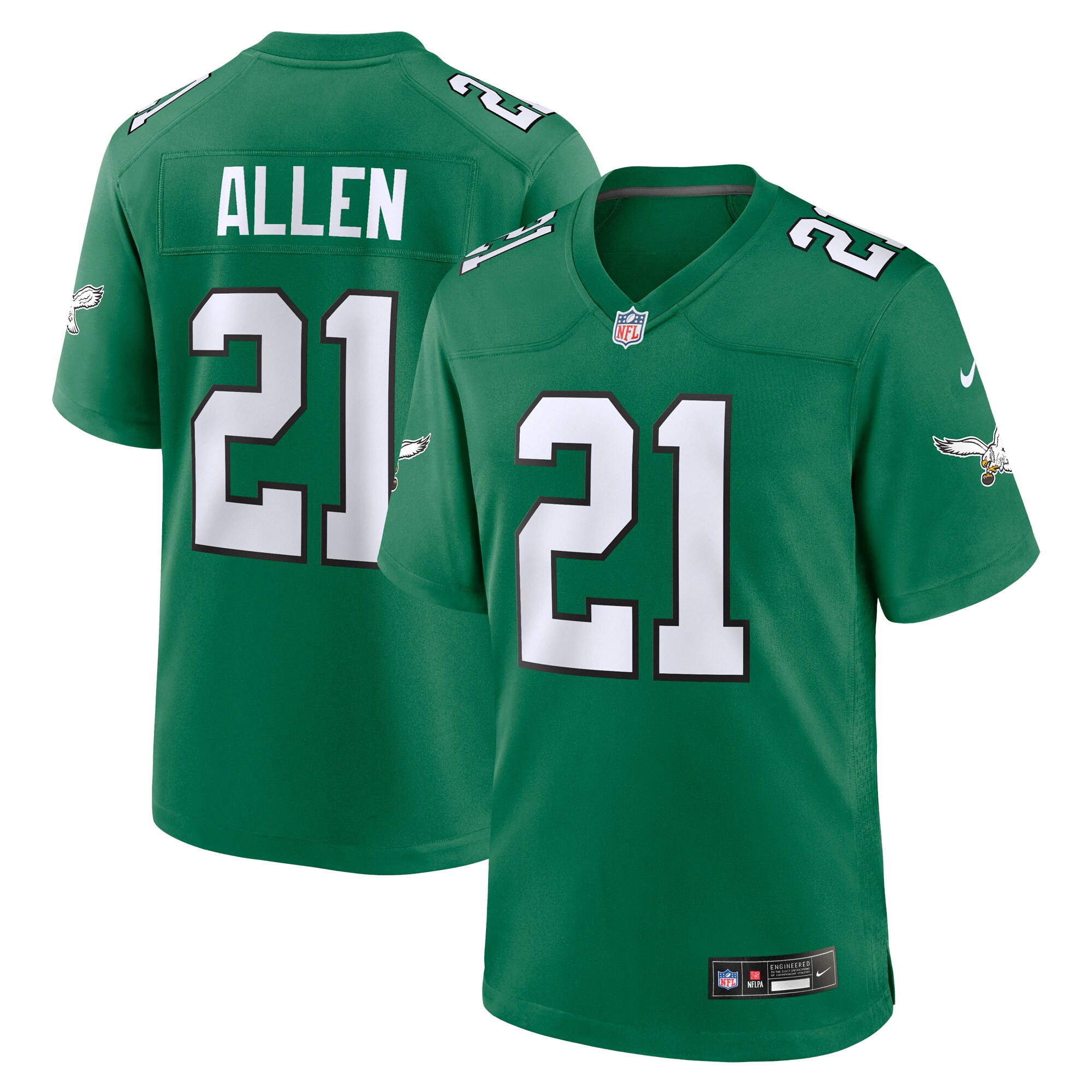 Eric Allen Philadelphia Eagles  Alternate Game Jersey - Kelly Green