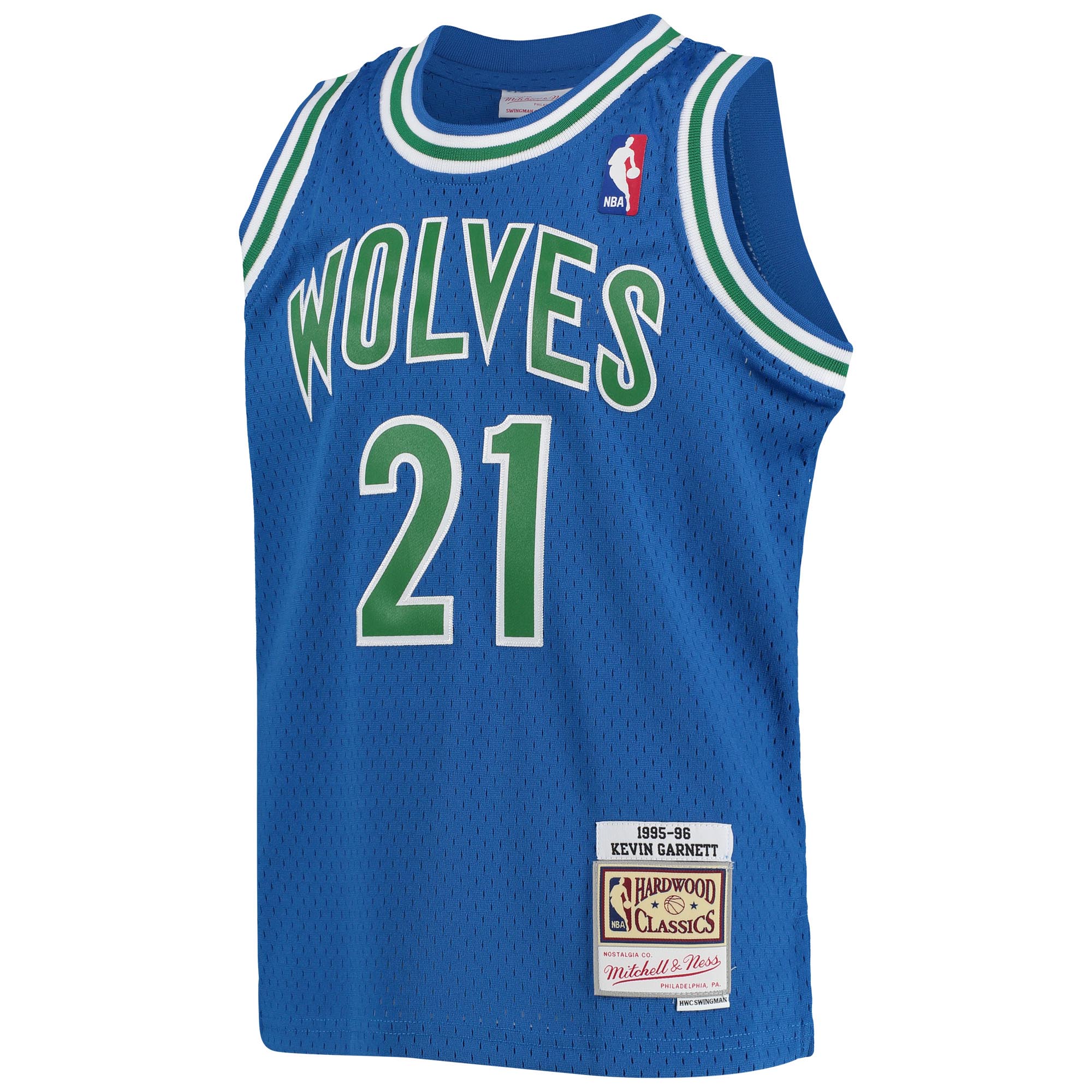 Kevin Garnett Minnesota Timberwolves Mitchell & Ness Youth 1995-96 Hardwood Classics Swingman Jersey - Blue