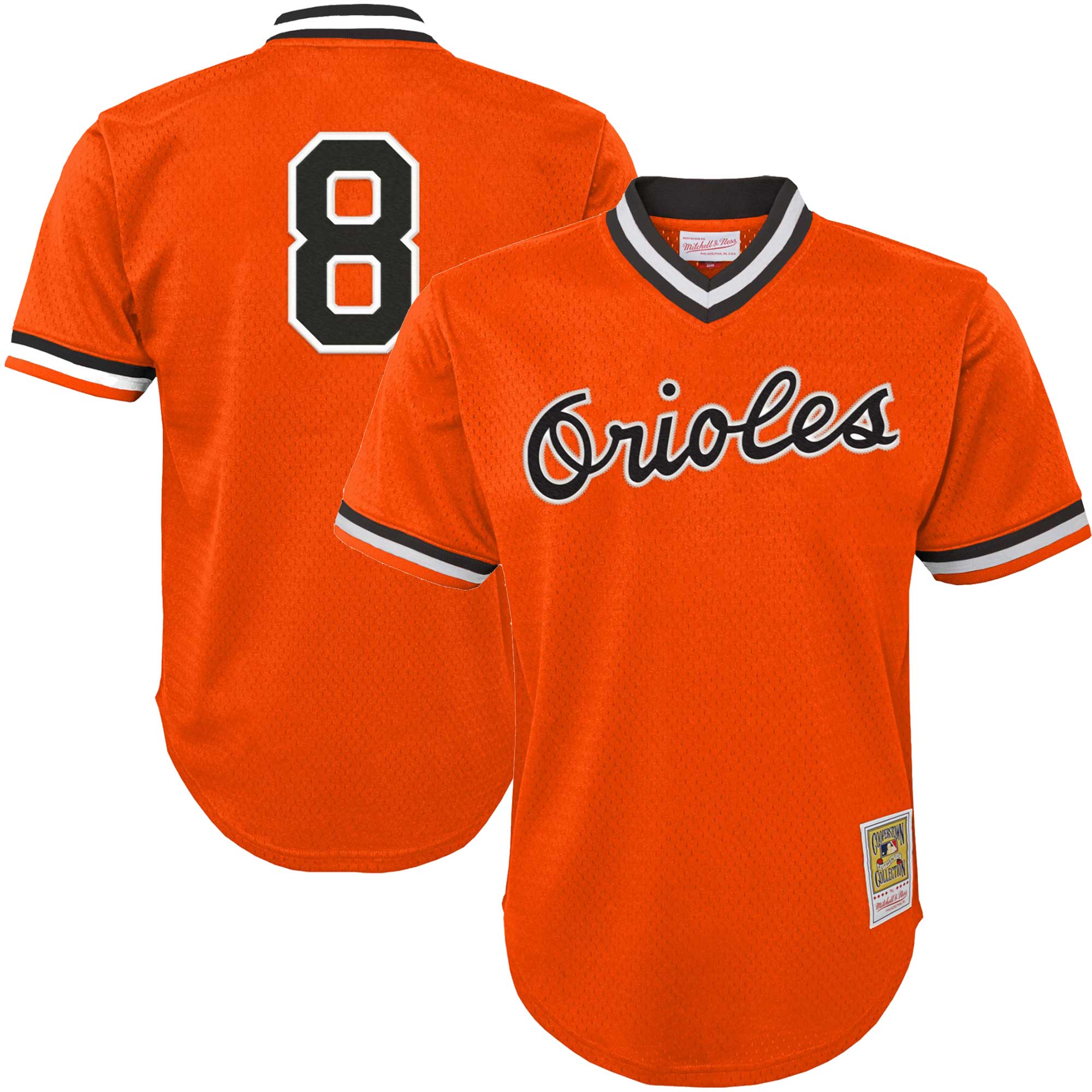 Cal Ripken Jr. Baltimore Orioles Mitchell & Ness Youth Cooperstown Collection\u00c2\u00a0Mesh Batting Practice Jersey - Orange