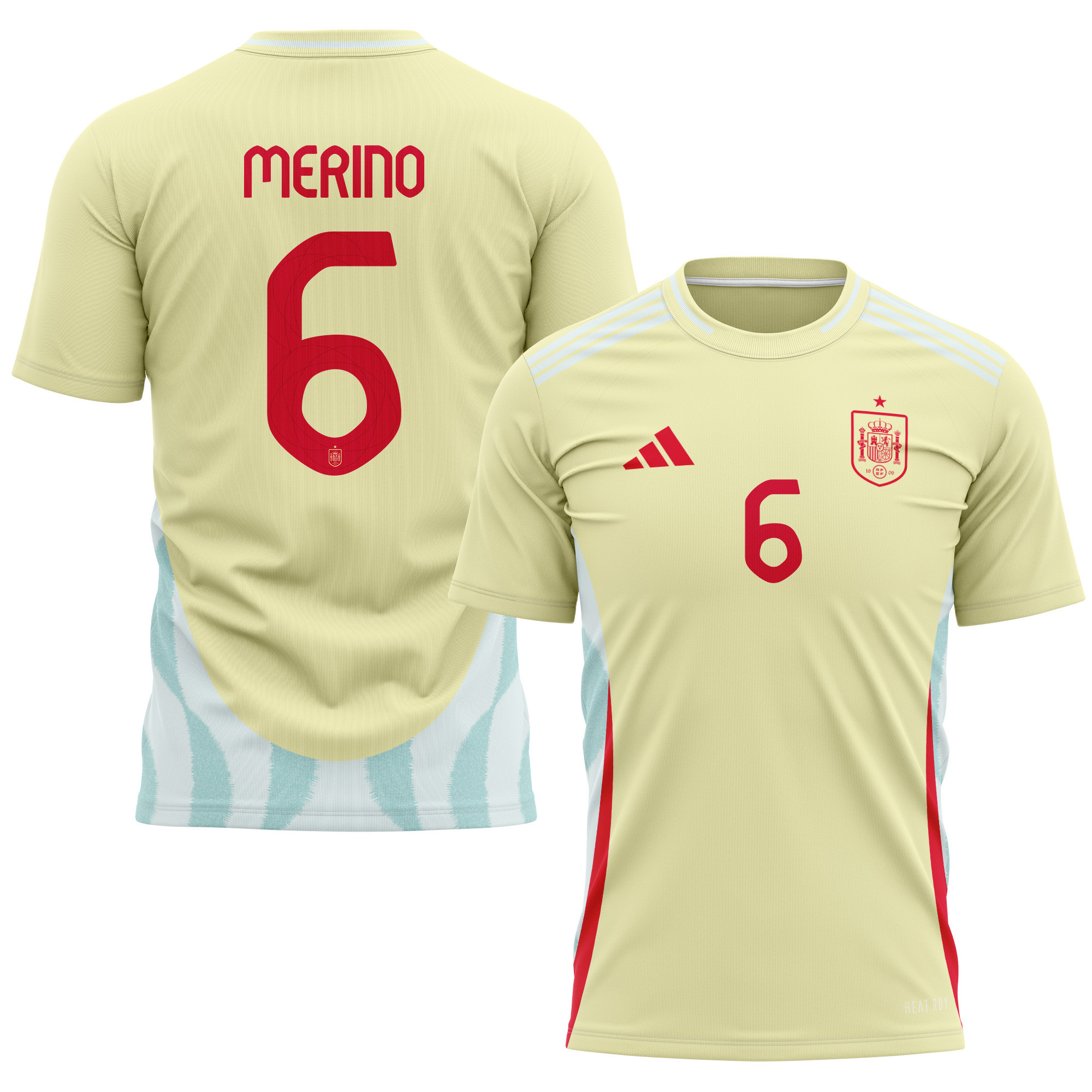 Mikel Merino 6 Spain National Team 2024 Away Kits AOP T-shirt - Yellow