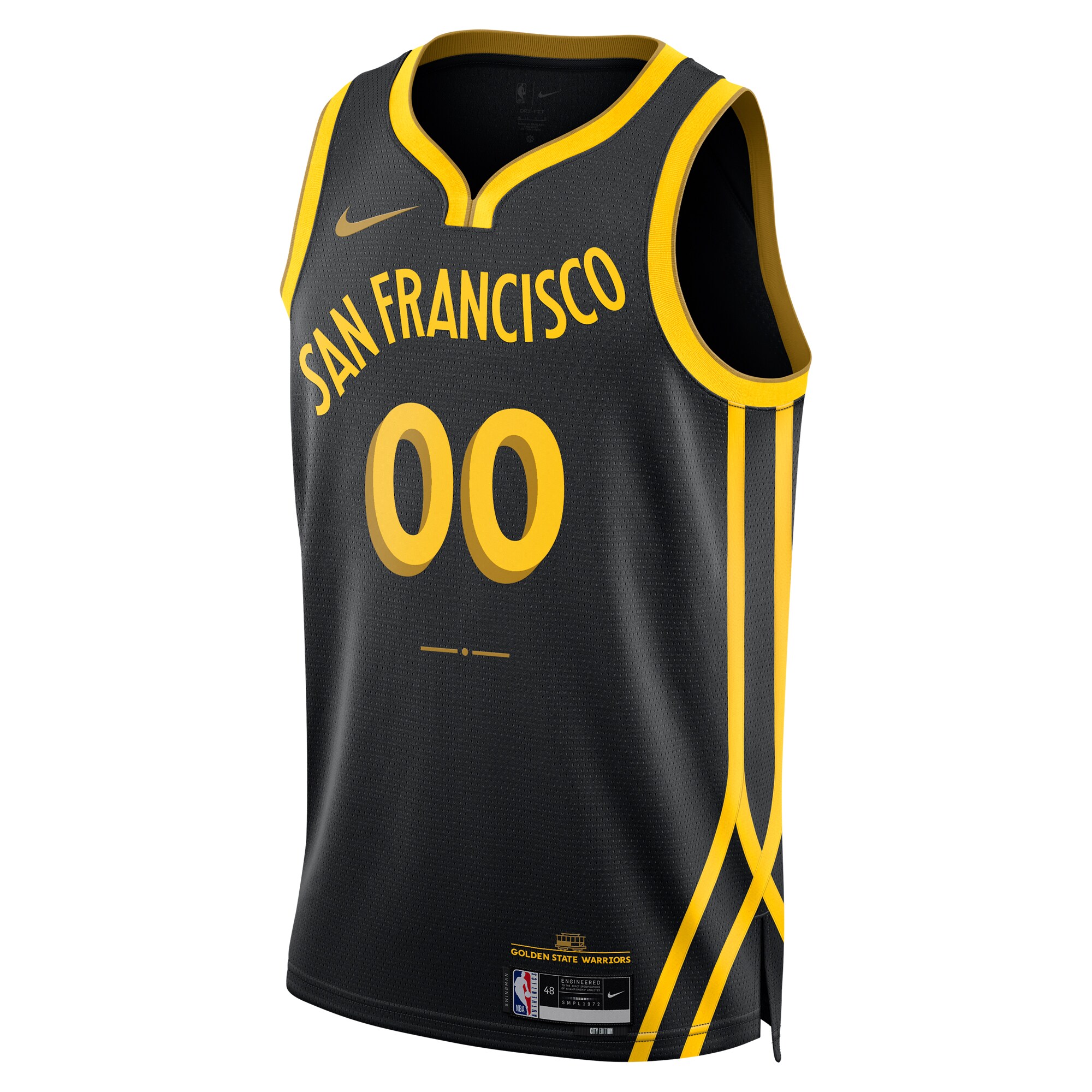 Golden State Warriors  Unisex 2023\/24 Custom Swingman Jersey - Black - City Edition