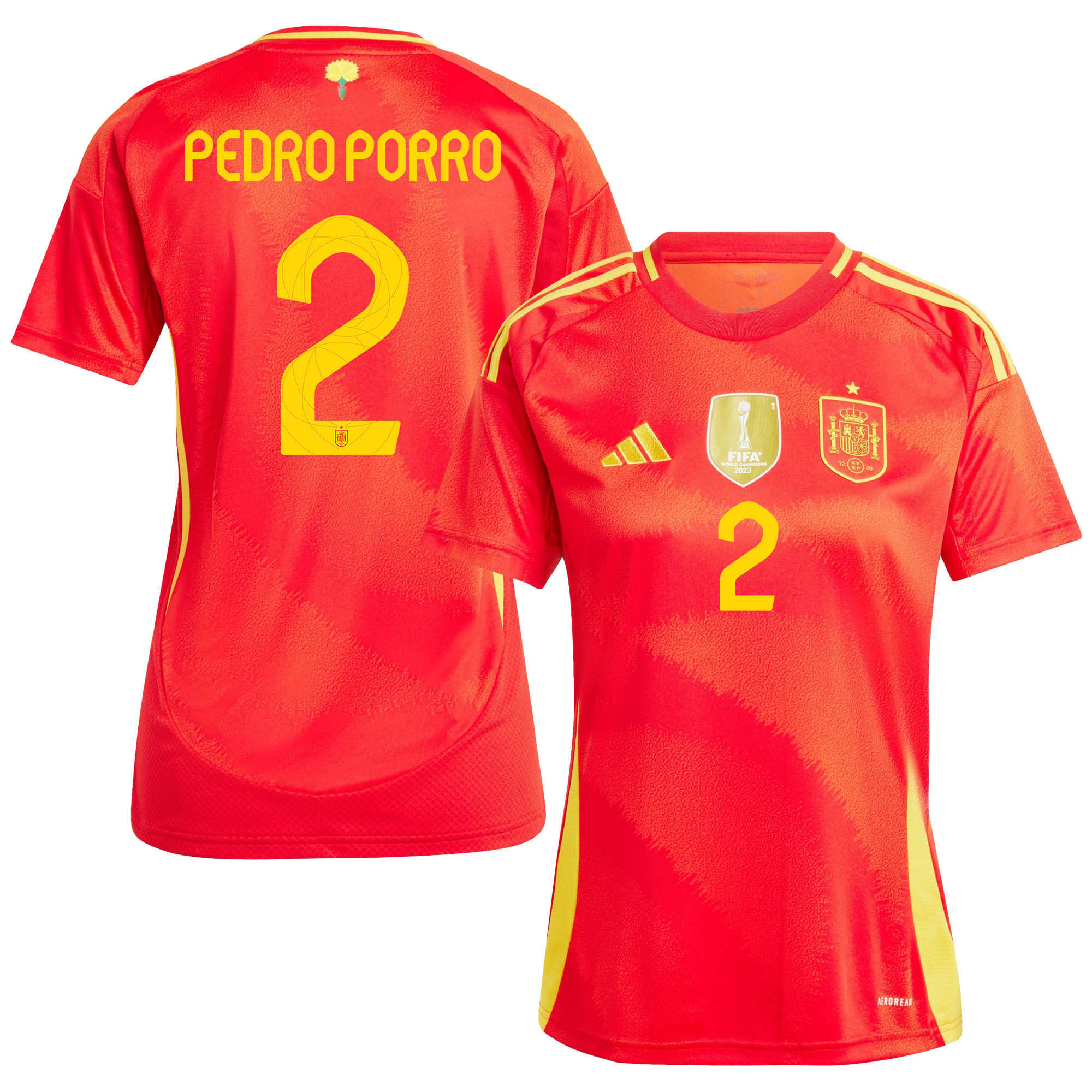 Pedro Porro 2 Spain National Team 2024 Home WOMEN Jersey - Red