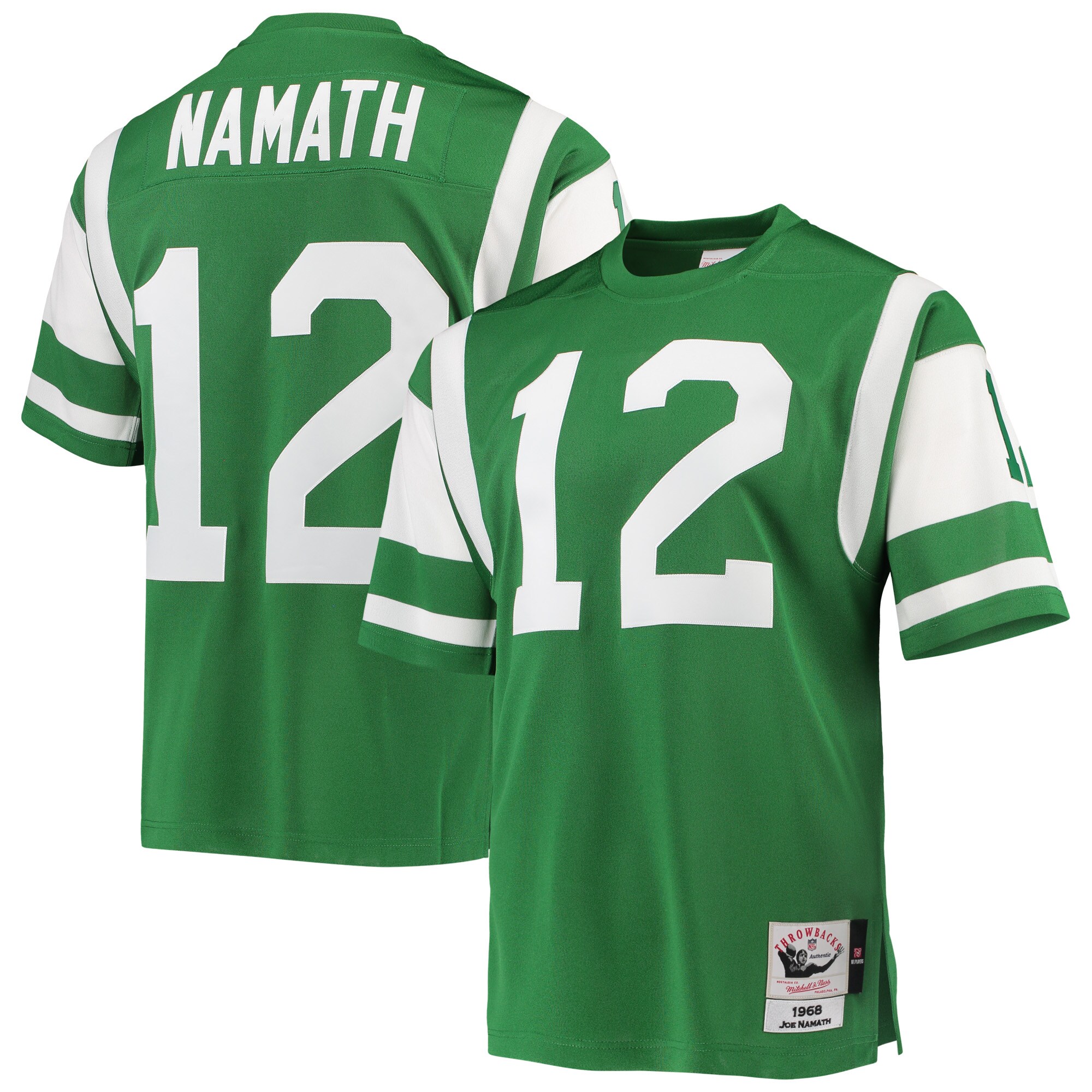 Joe Namath New York Jets 1968 Mitchell & Ness Authentic Throwback Retired Player Jersey - Green