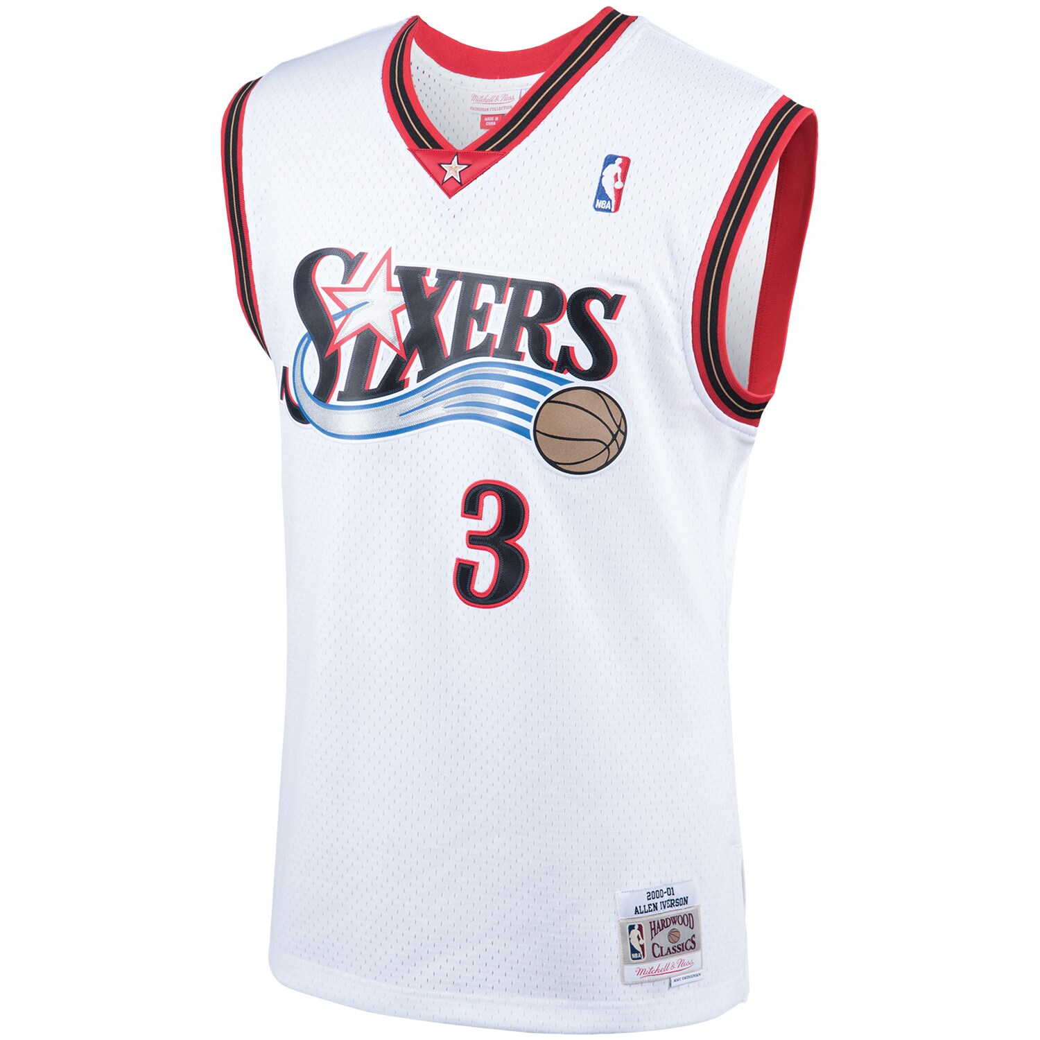 Allen Iverson Philadelphia 76ers Mitchell & Ness Hardwood Classics Swingman Jersey - White