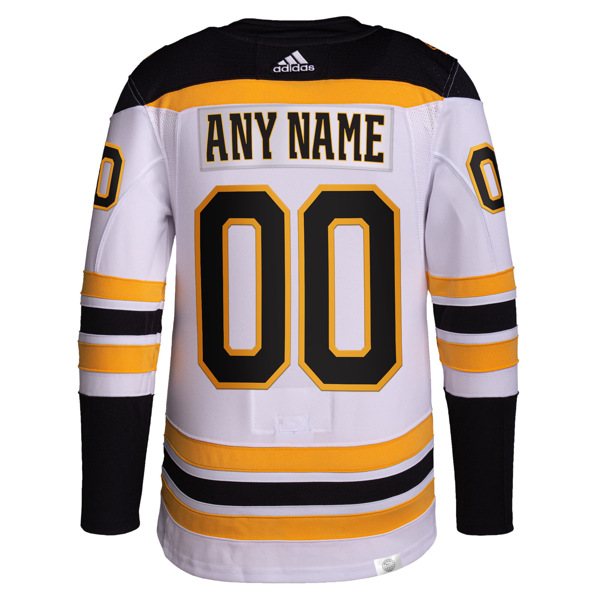 Boston Bruins adidas  Away  Primegreen Authentic Custom Jersey - White