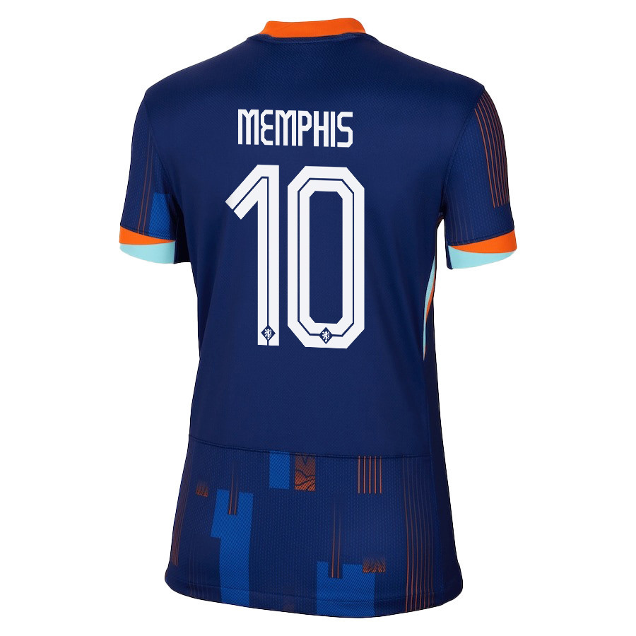 Memphis Depay 10 Netherlands National Team 2024/25 Away WOMEN Jersey - Navy