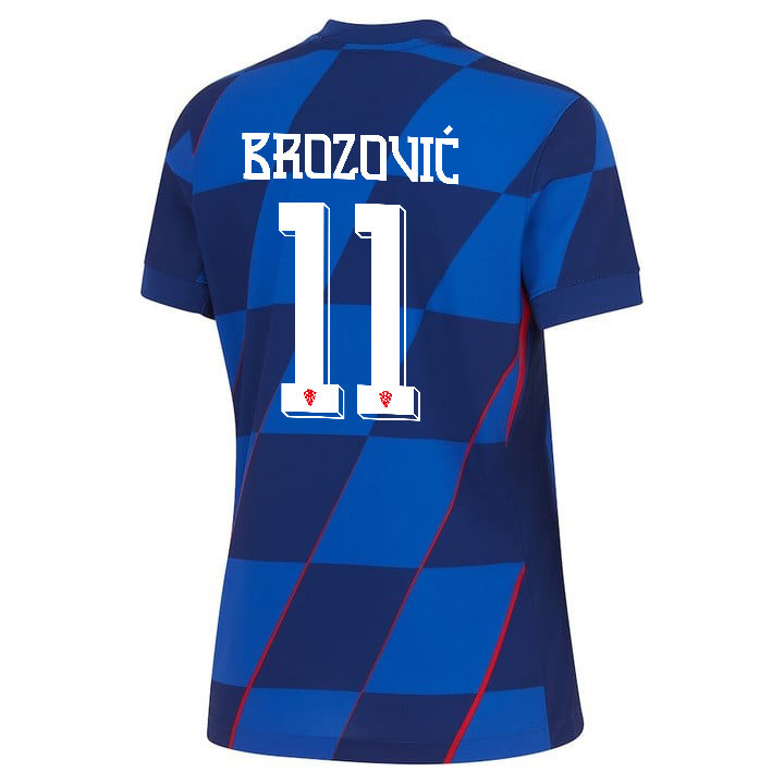 Marcelo Brozović 11 Croatia National Team 2024 Away WOMEN Jersey - Blue