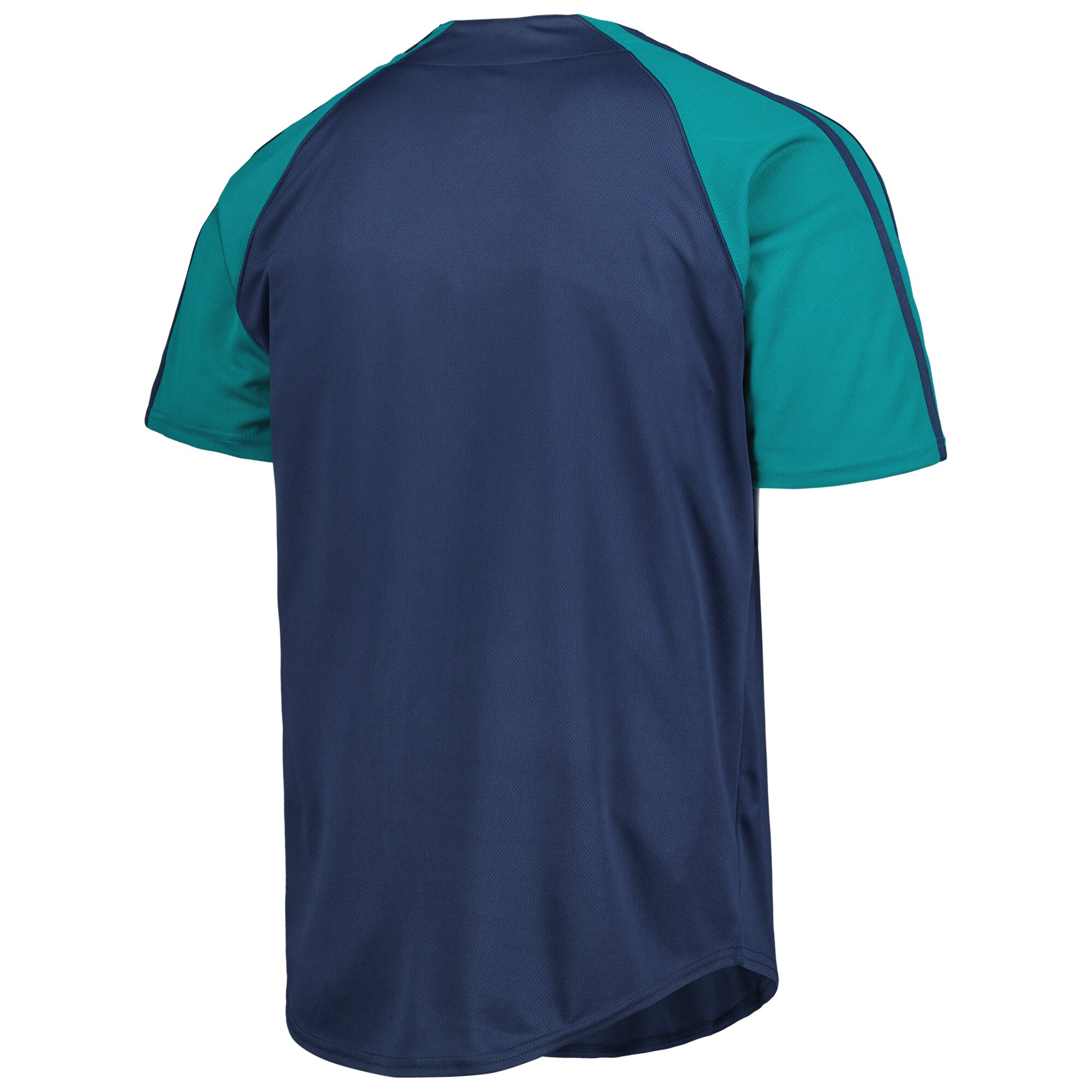 Seattle Mariners Stitches Button-Down Raglan Fashion Jersey - Navy