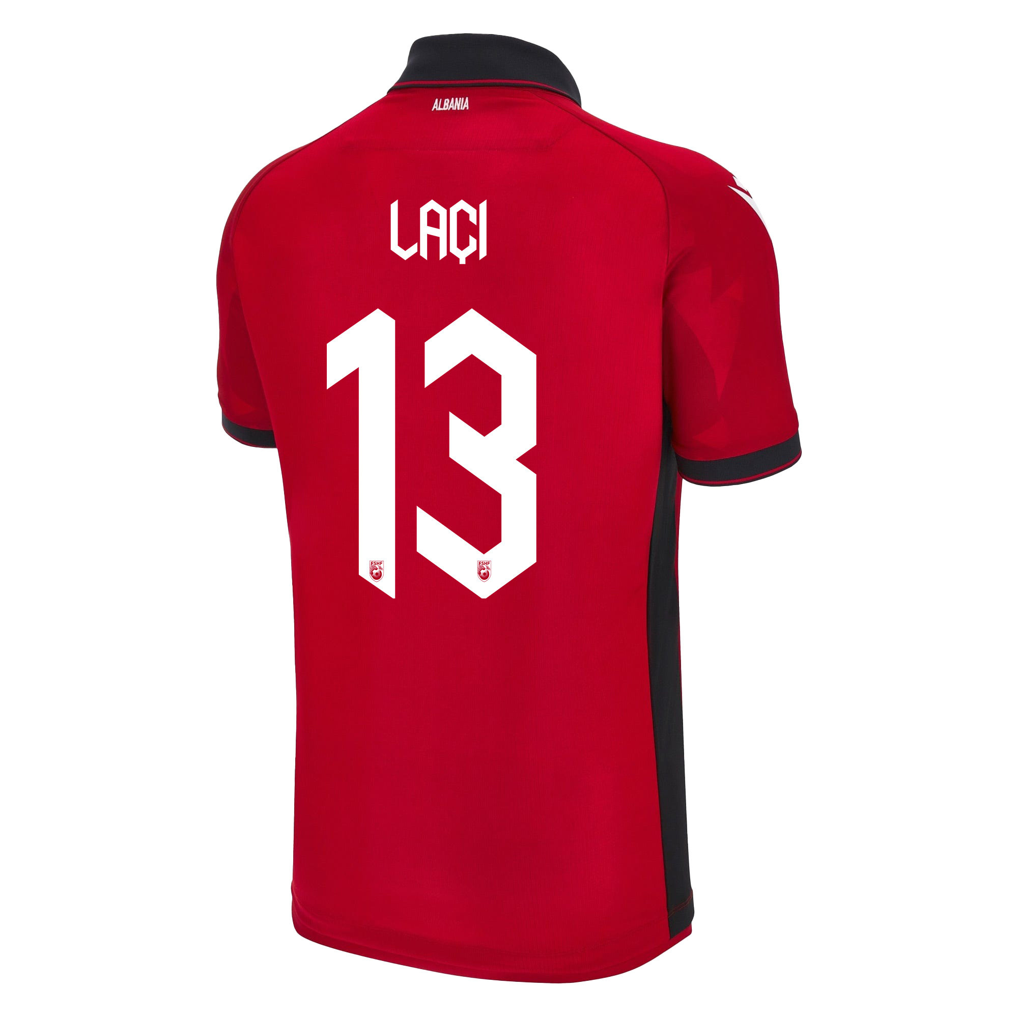 Qazim Laçi 14 Albania National Team 2024/25 Home Men Jersey - Red