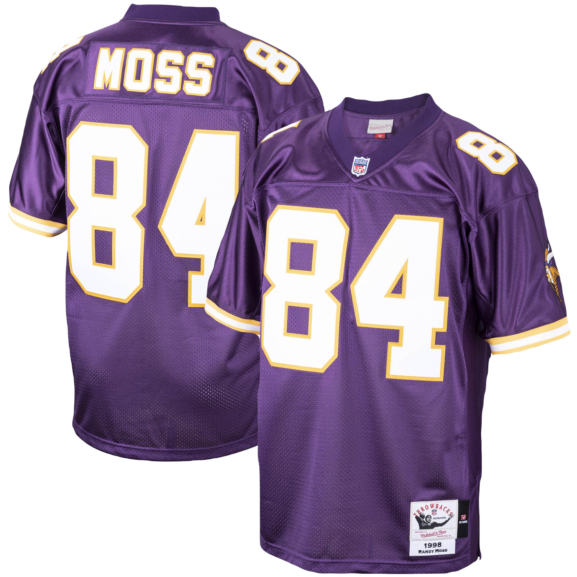 Randy Moss Minnesota Vikings 1998 Mitchell & Ness Authentic Throwback Retired Player Jersey - Purple