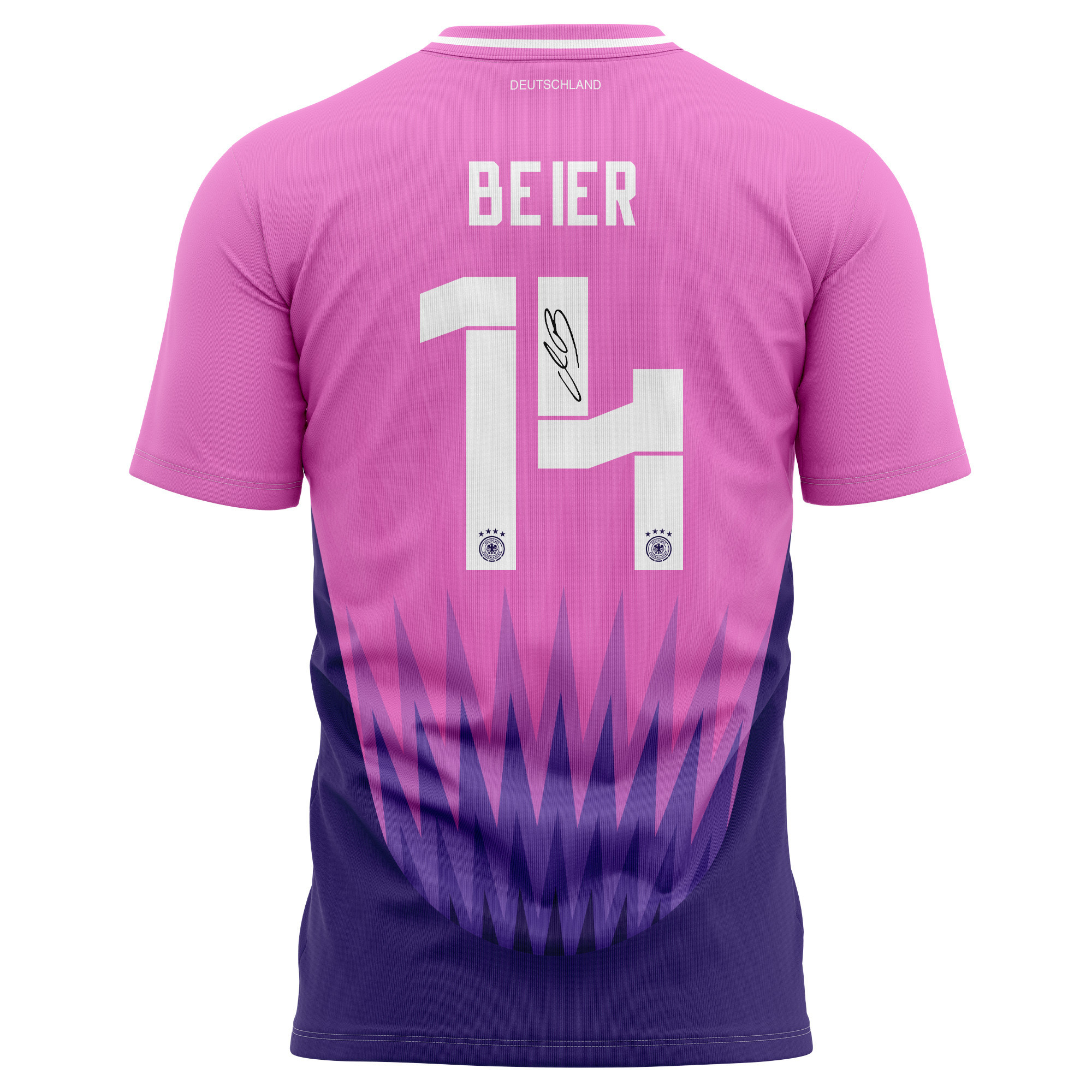 Maximilian Beier 14 Signed Germany National Team 2024 Away Kits AOP T-shirt Autographed- Purple