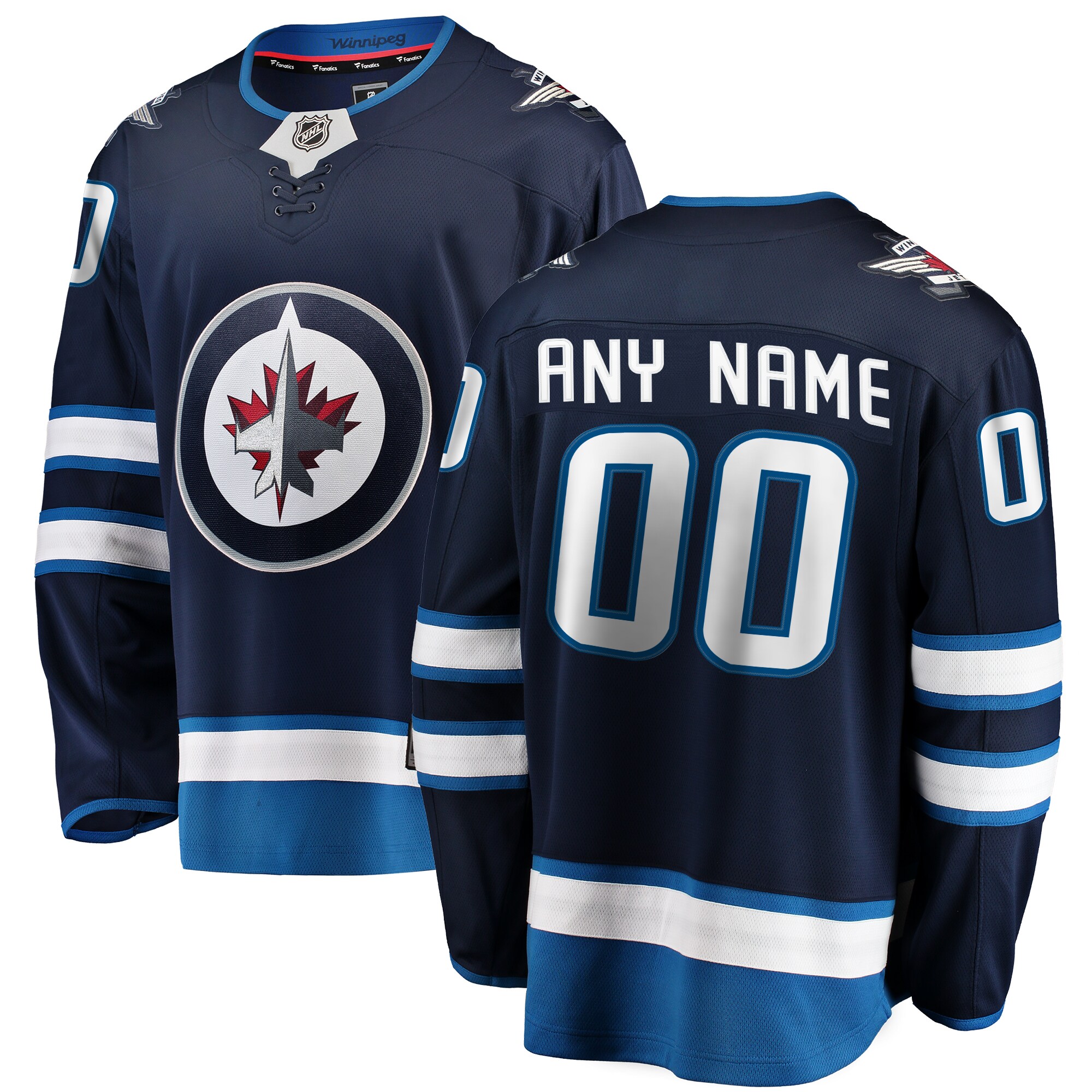 Winnipeg Jets Fanatics Home Breakaway Custom Jersey - Blue