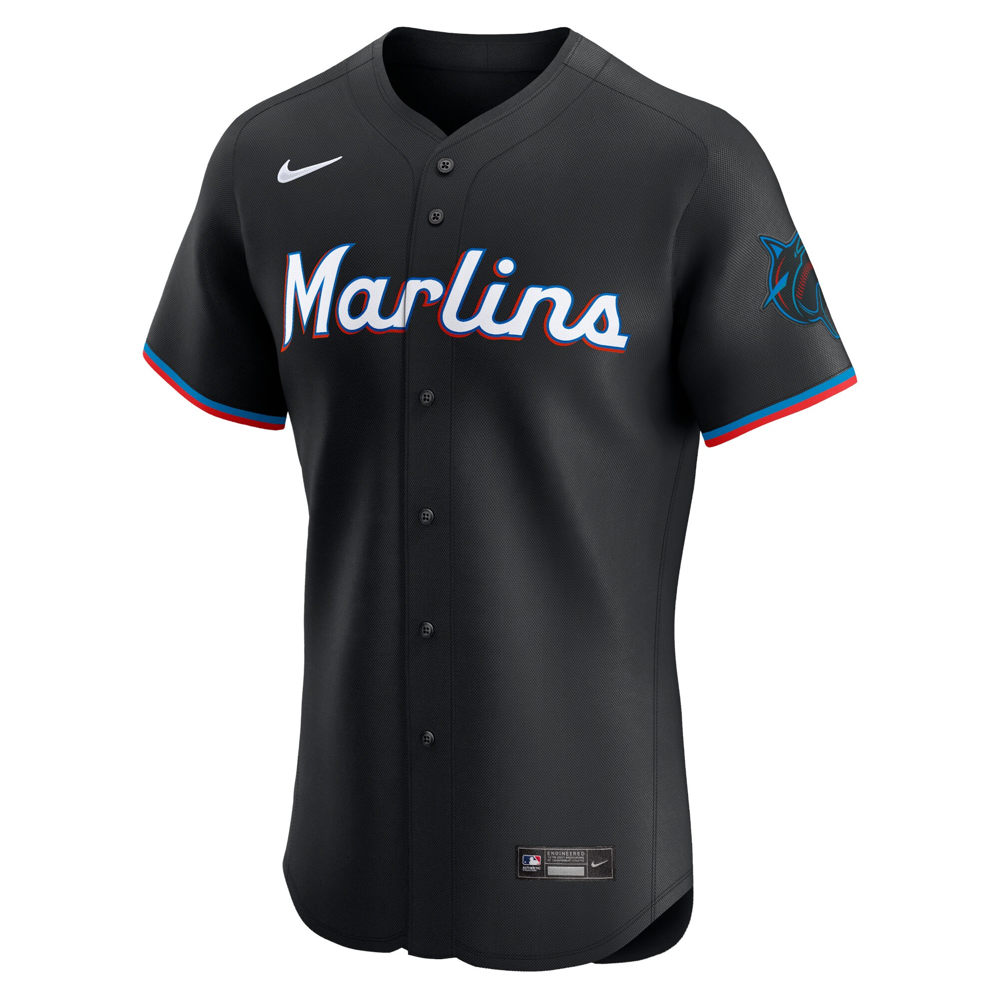 Miami Marlins  Alternate Vapor Premier Elite Patch Jersey - Black